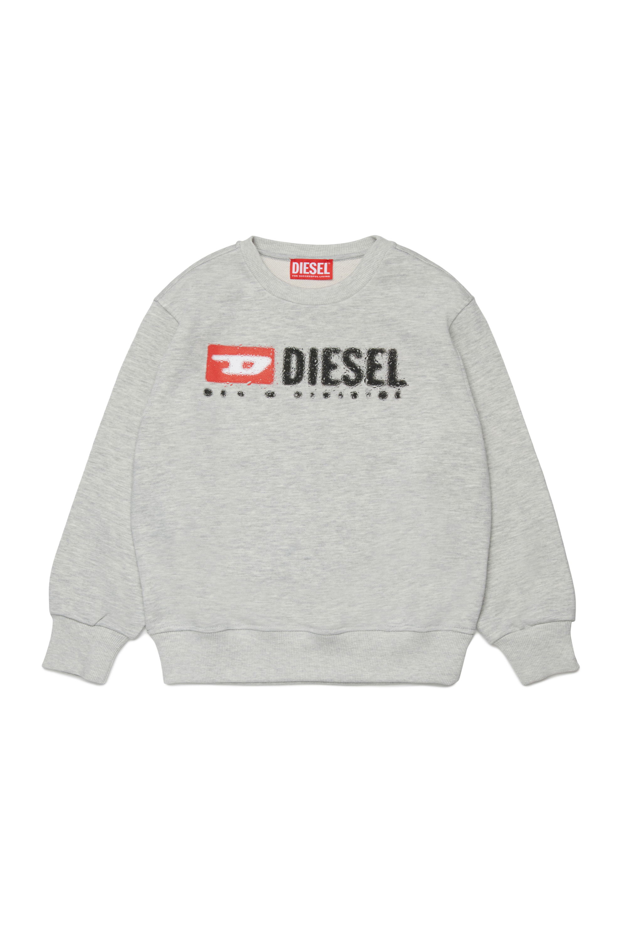 Diesel - SDROPS OVER, Sudadera de algodón con logo Hombre in Gris - 1