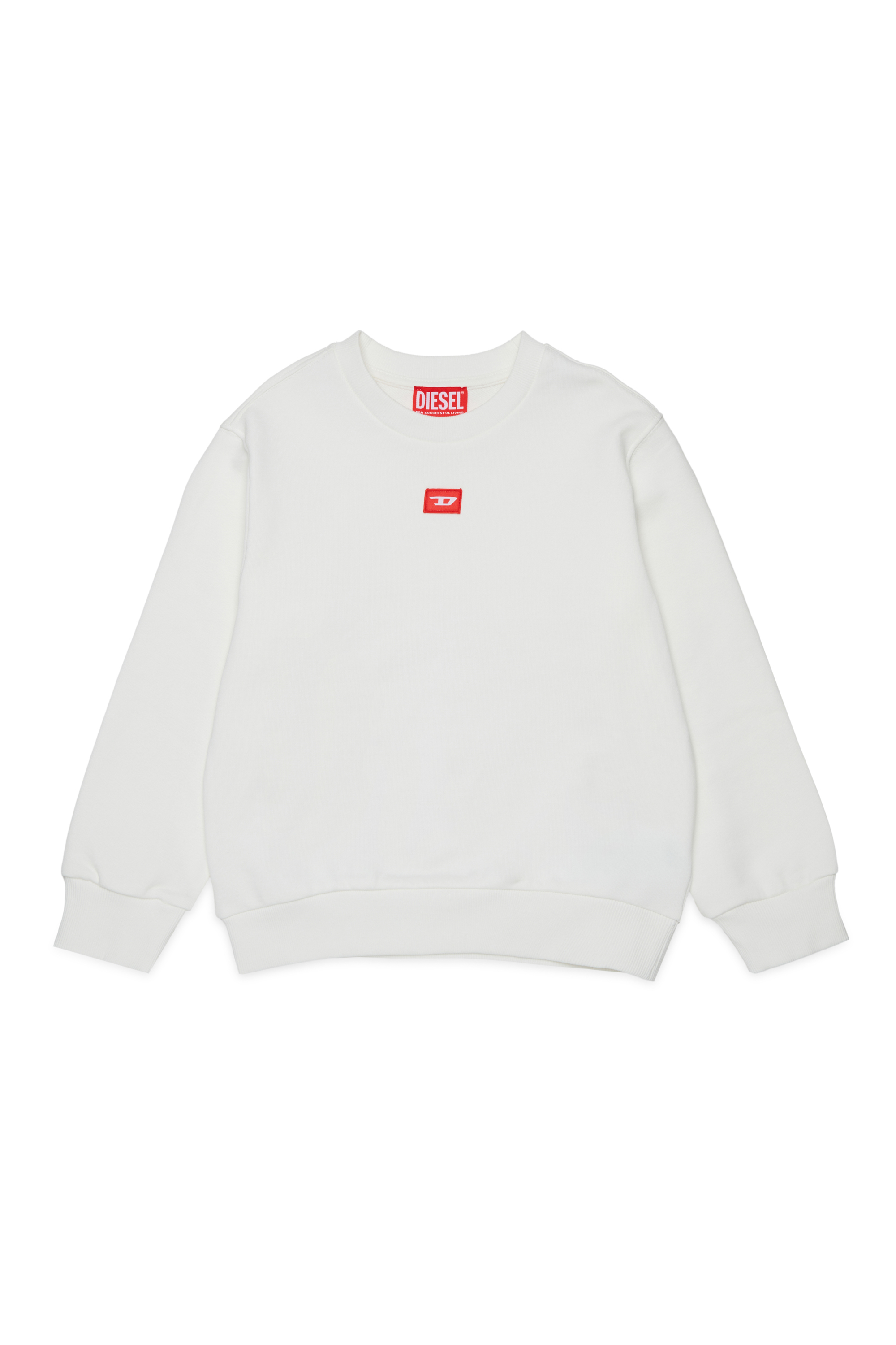 Diesel - SXGIN OVER, Sudadera con peque&ntilde;o parche de logo Unisex in Blanco - 1