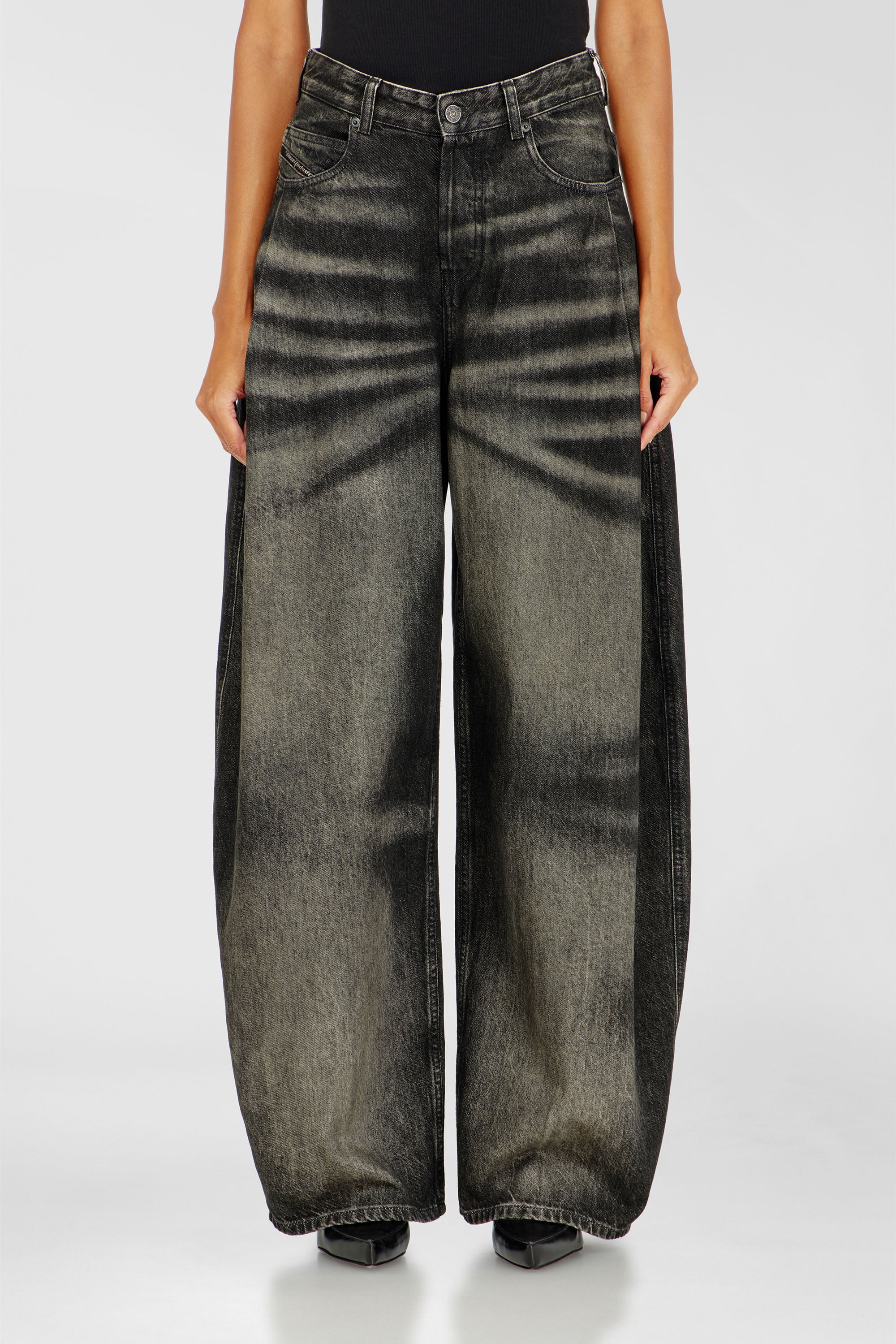 Diesel - Relaxed Jeans 1987 D-Khelz 09R33 Mujer, Negro/Gris oscuro - 1