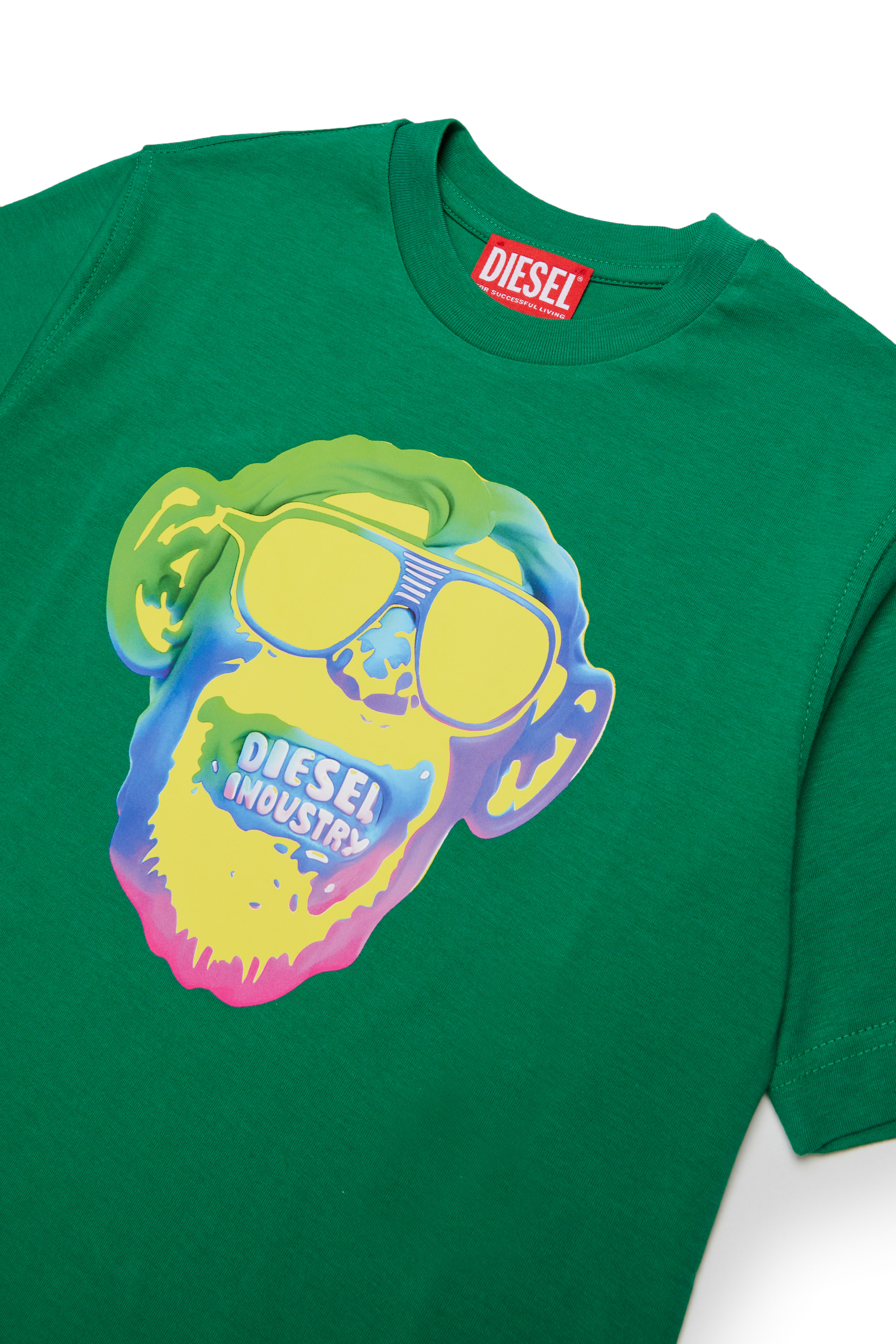 Diesel - TMONKEY OVER, Camiseta con estampado de mono Hombre in Verde - 3