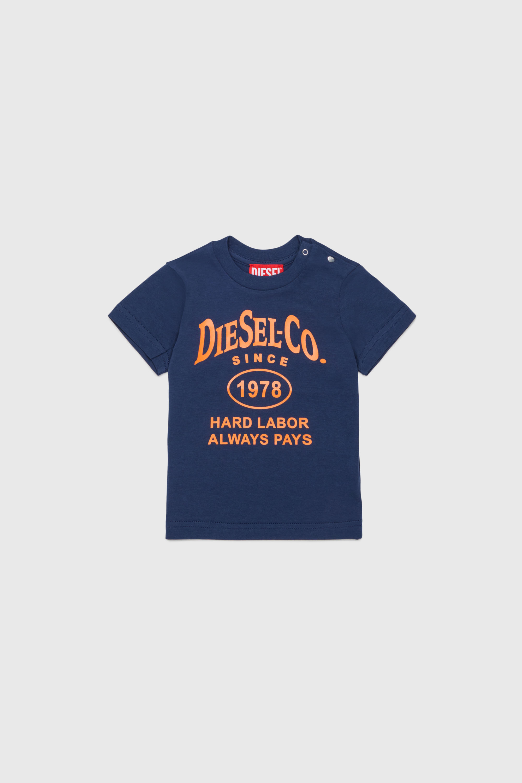 Diesel - TSINB, Camiseta de algod&oacute;n con estampado de eslogan Hombre in Azul marino - 1