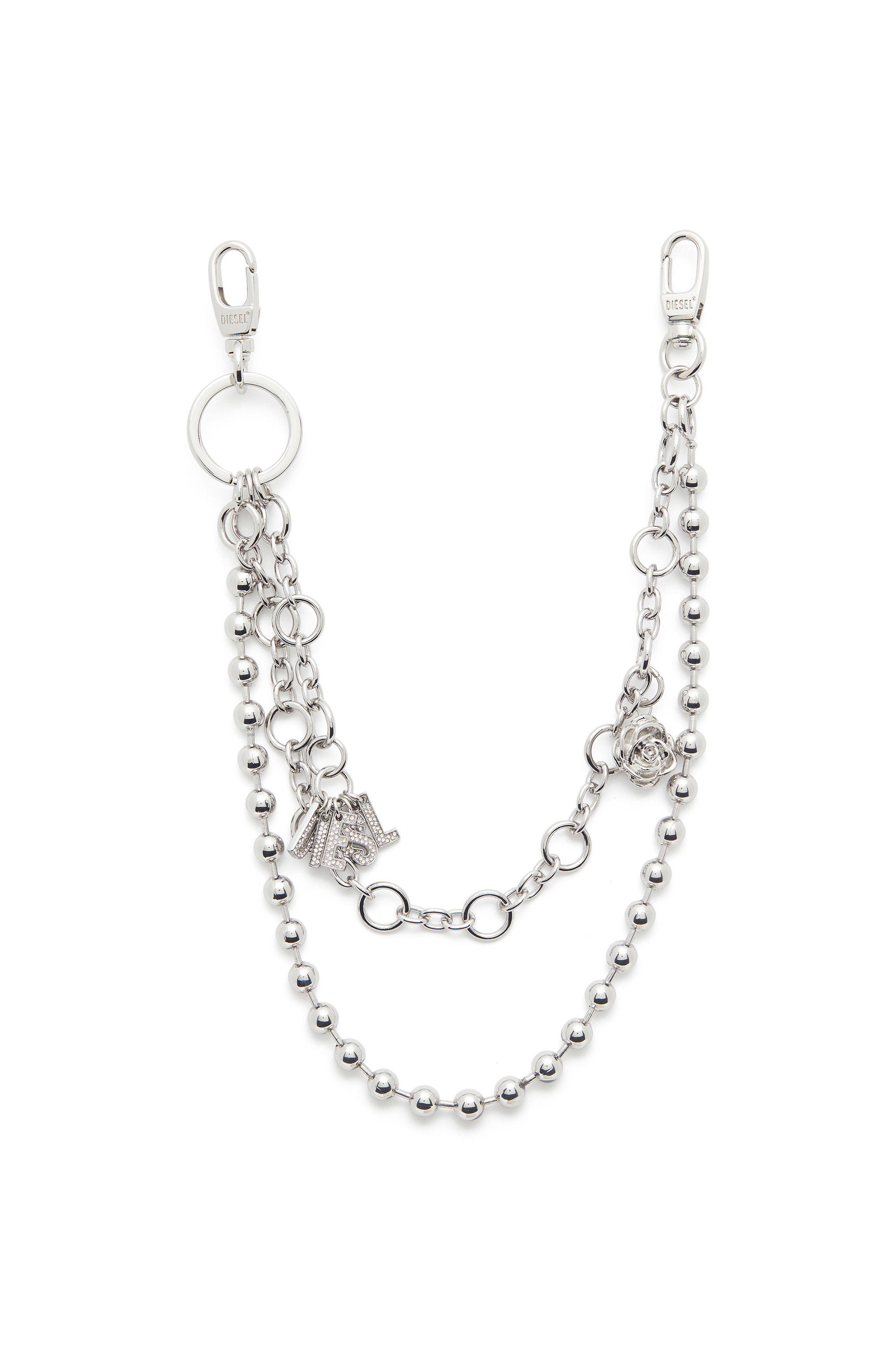 Diesel - CHAIN-D II L, Colgante met&aacute;lico con cadenas y dijes Mujer in Plateado - 1