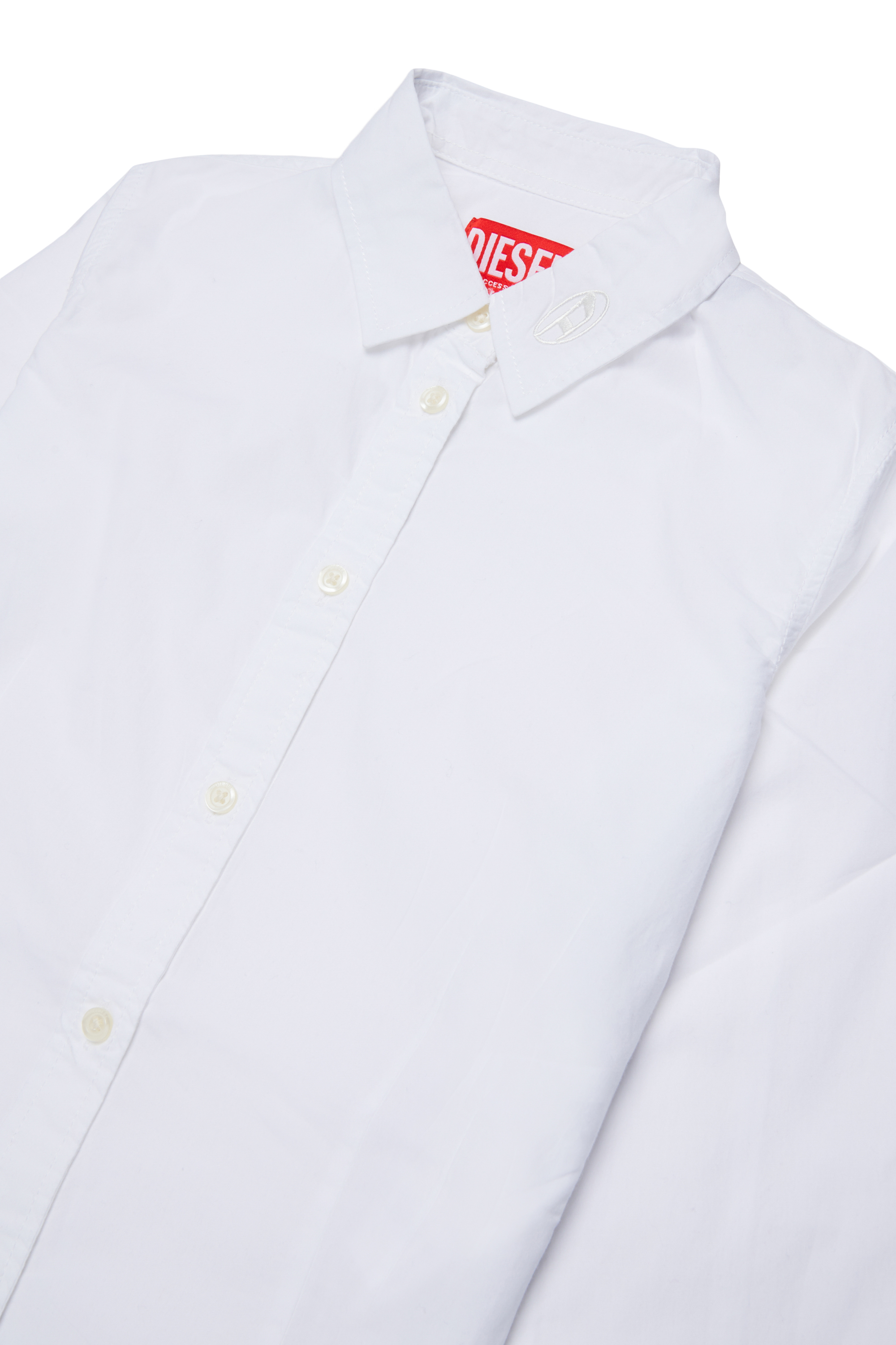 Diesel - CLAIRE, Camisa de algod&oacute;n con cuello Oval D Mujer in Blanco - 3