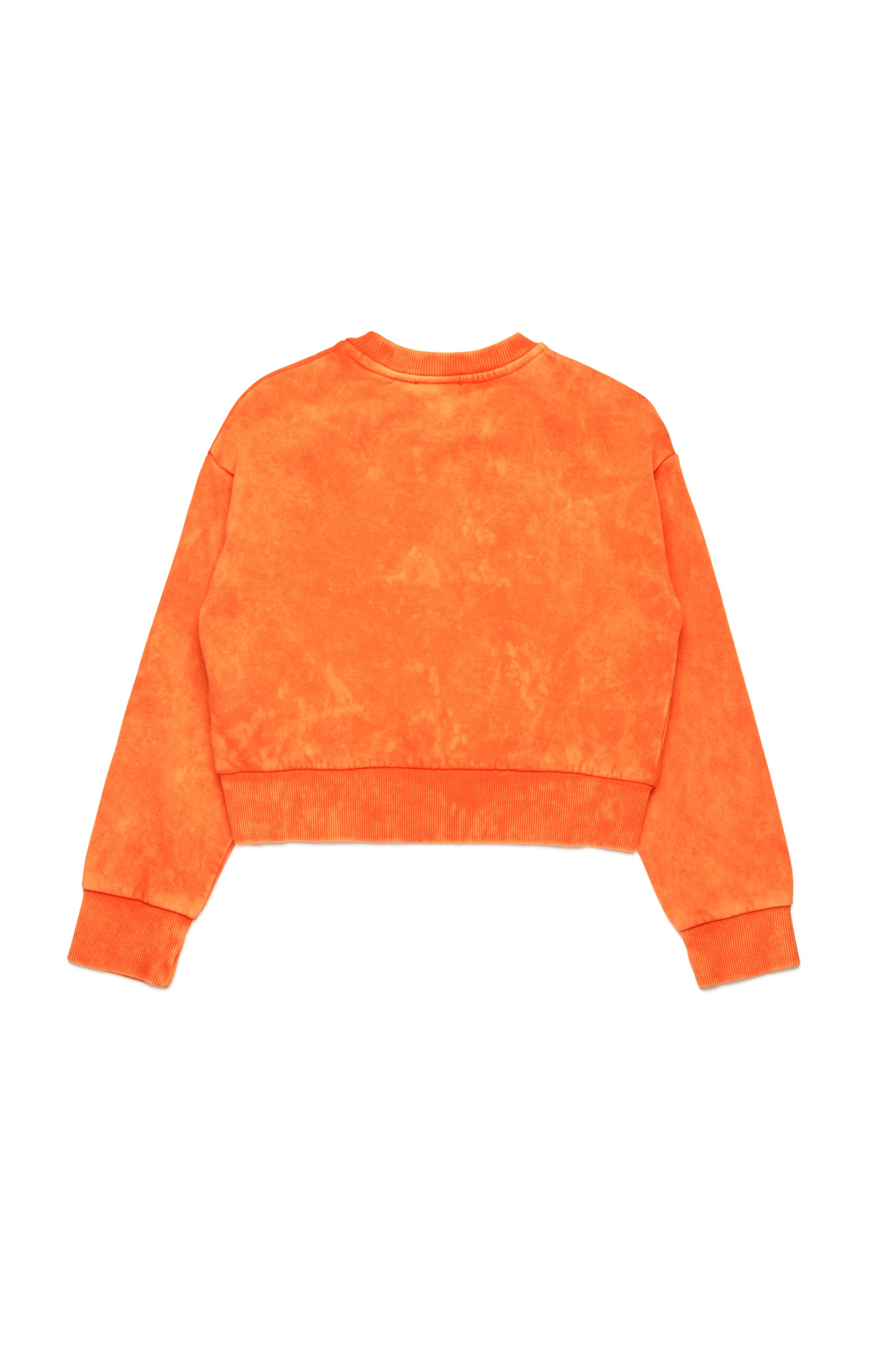 Diesel - SLEMPY, Sudadera marmoleada con logotipo metálico Mujer in Naranja - 2