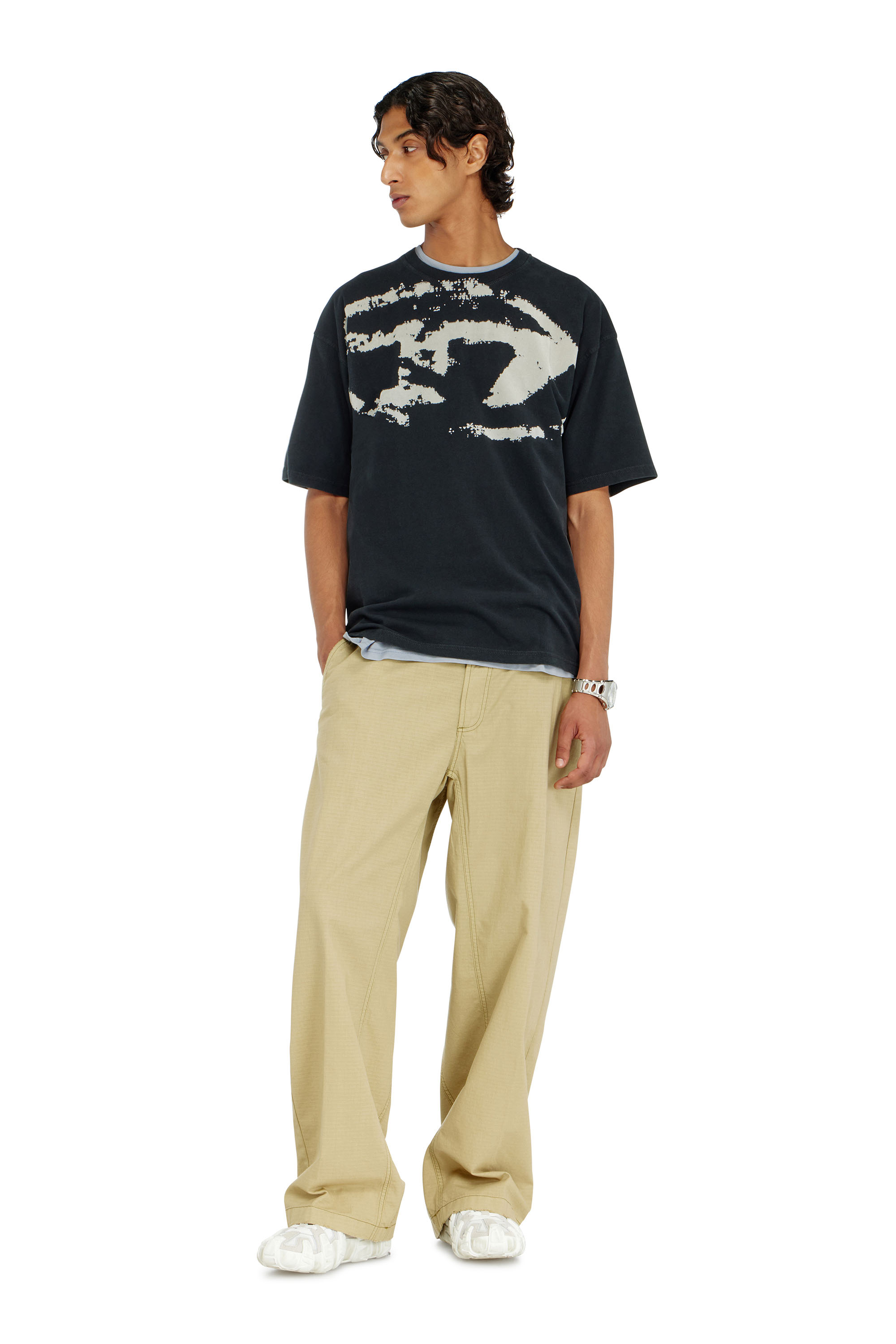 Diesel - T-BOXT-N14, Camiseta con logotipo desgastado en relieve Hombre in Negro - 2