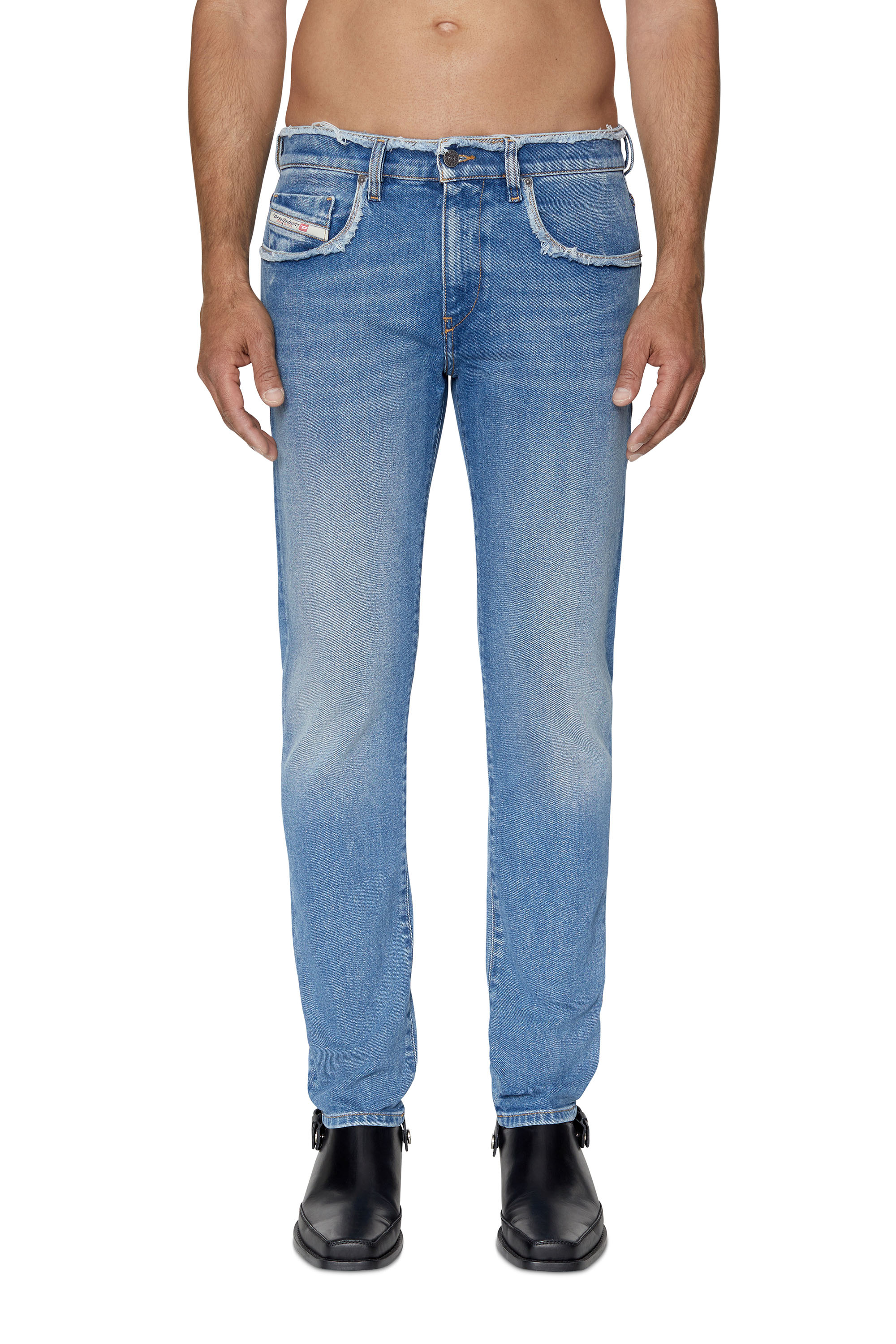 Diesel - 2019 D-Strukt 09E19 Slim Jeans, Azul medio - Image 1