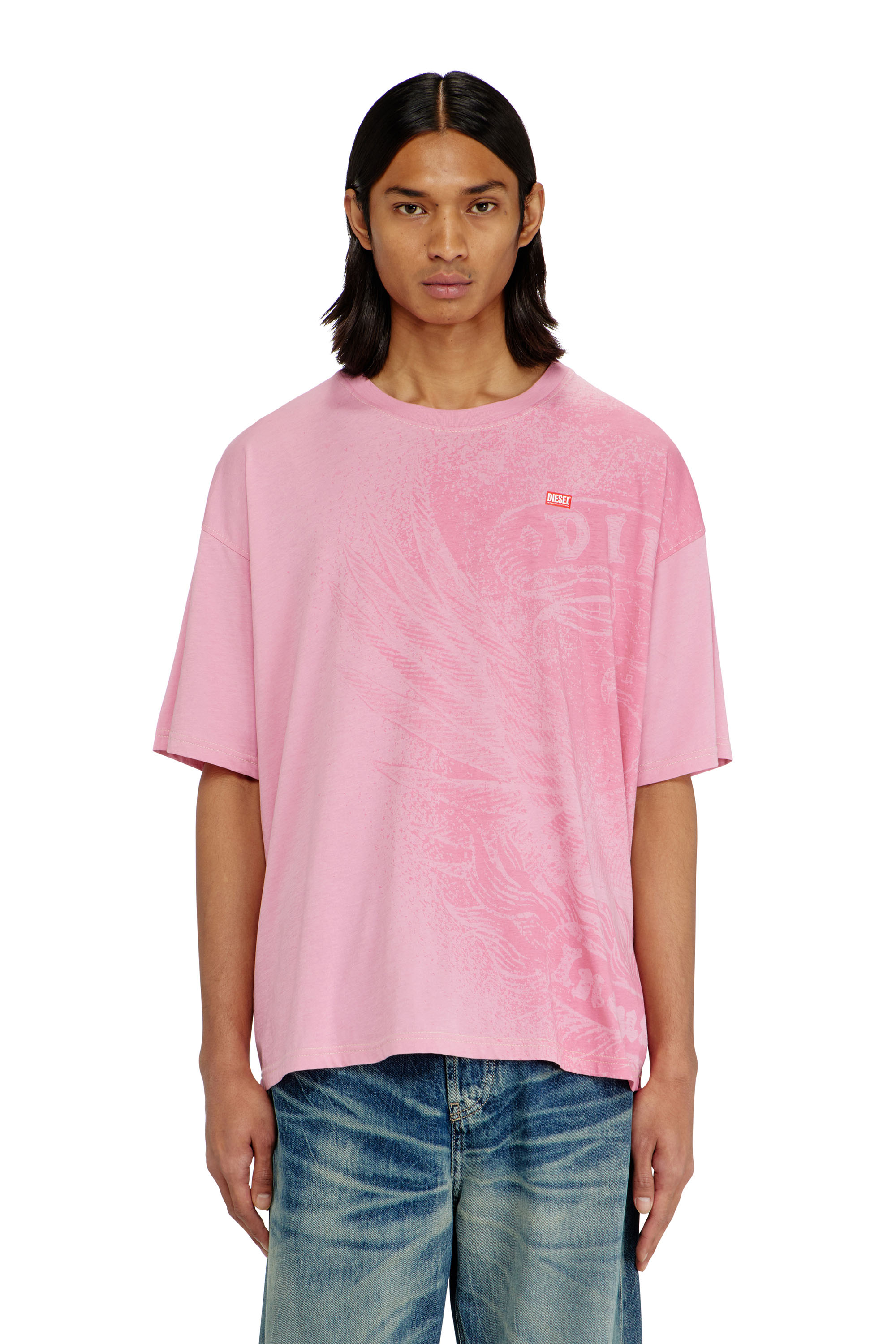 Diesel - T-BOXT-AA3, Camiseta de corte relajado con estampados de Hombre in Rosa - 3