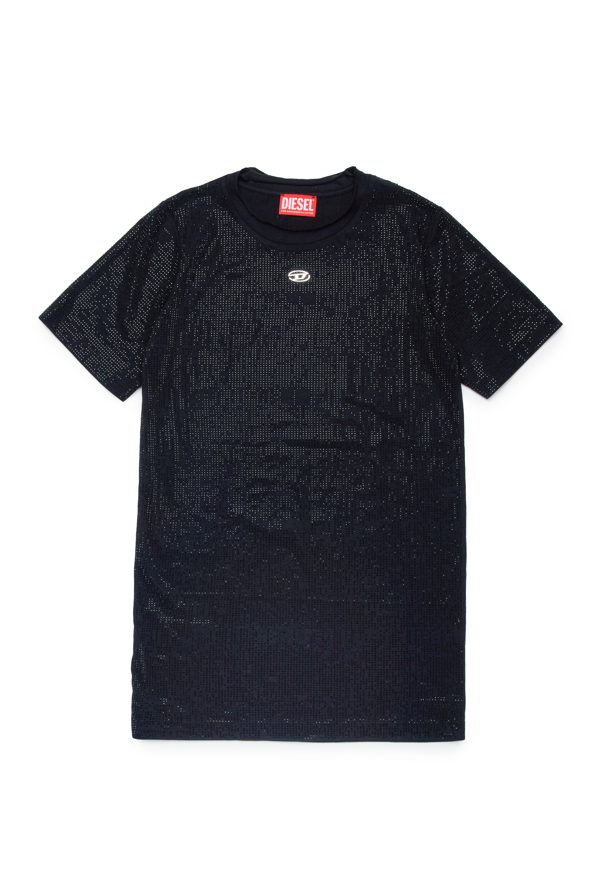 Diesel - DARYX, Mujer Vestido camiseta con micropiedras in Negro - Image 1