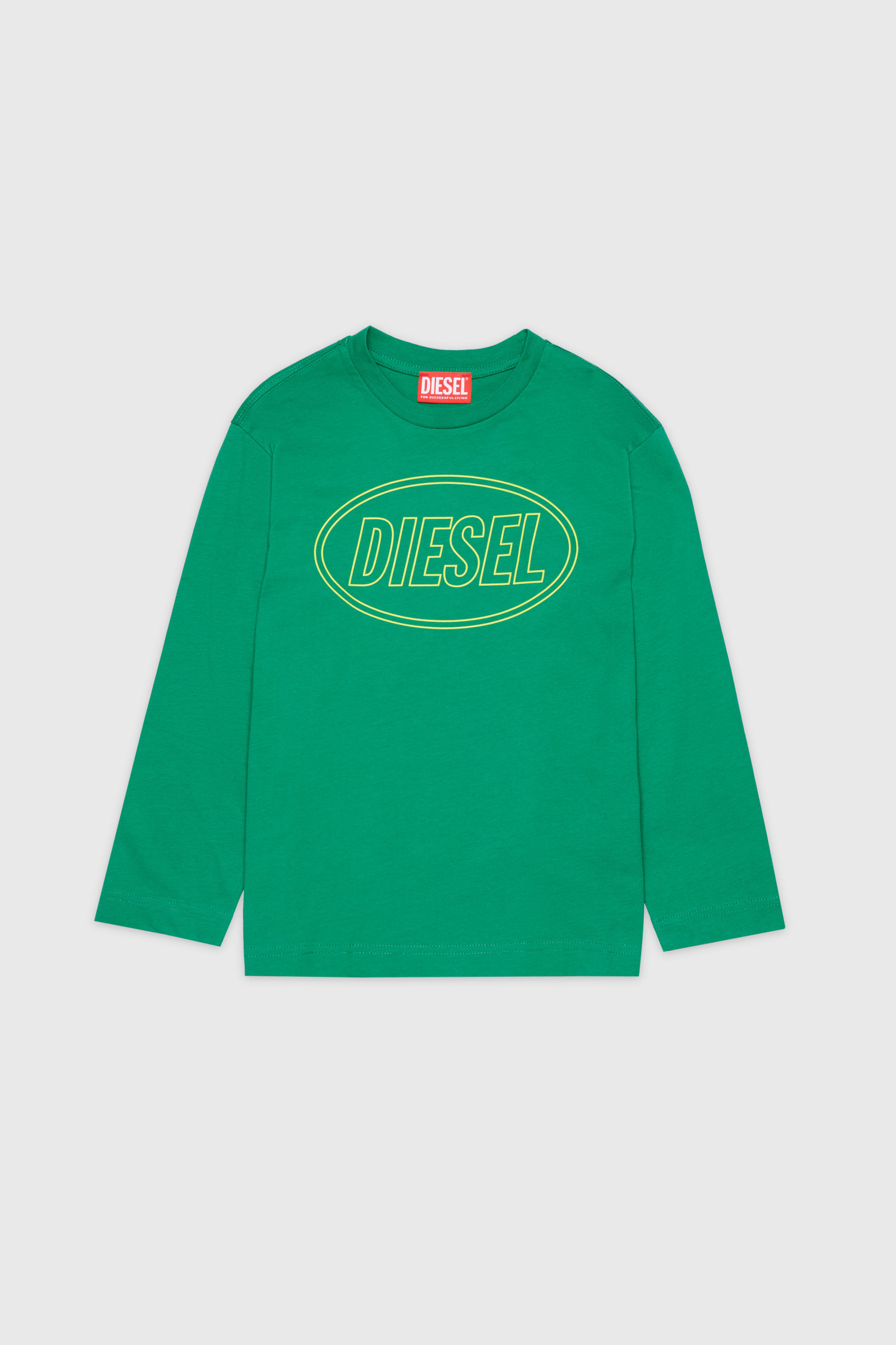 Diesel - TCIRCLELS OVER, Camiseta de manga larga con Logo Oval D Hombre in Verde - 1