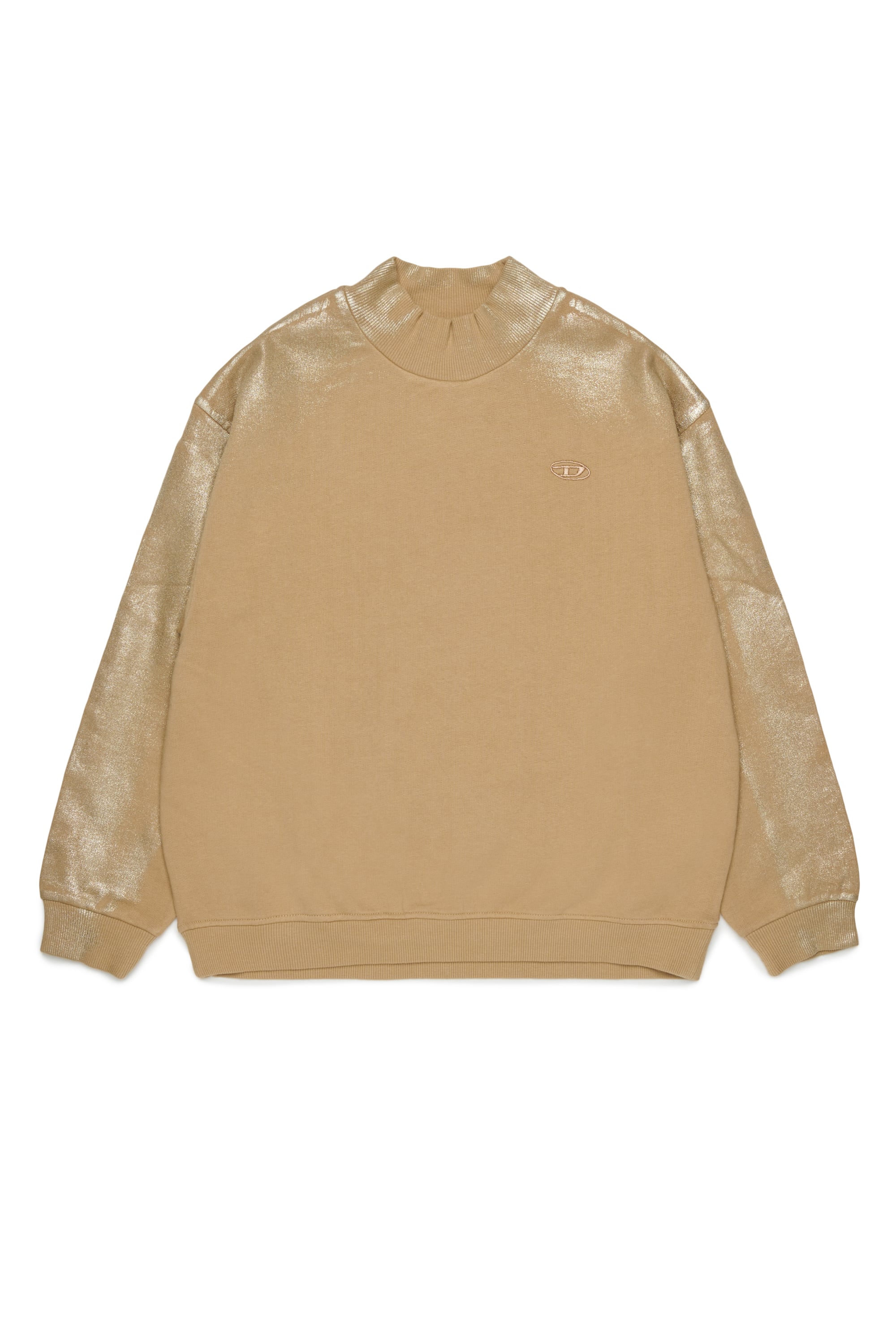 Diesel - SFALEXNS1, Sudadera con mangas de efecto met&aacute;lico Mujer in Marr&oacute;n - 1