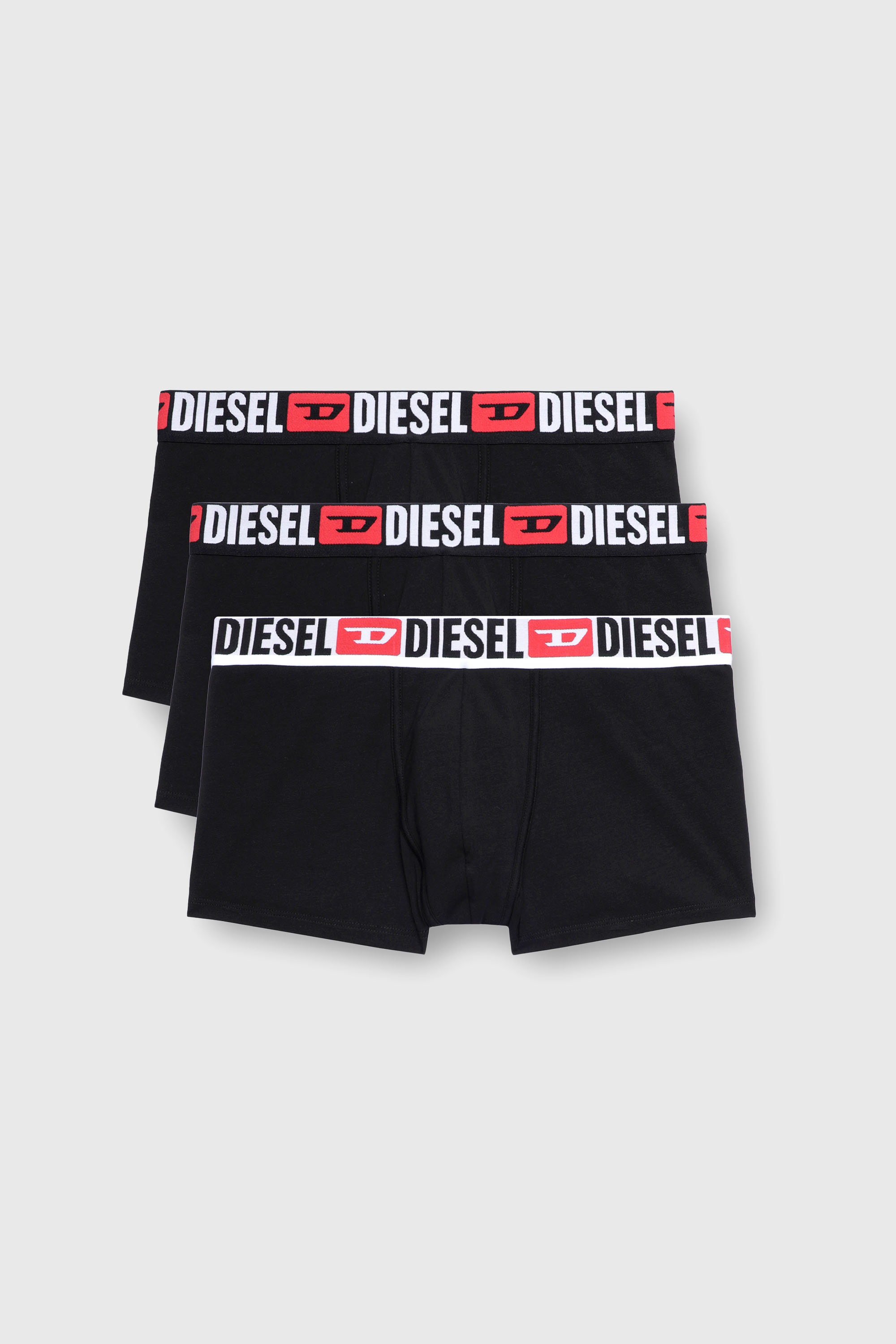 Diesel - UMBX-DAMIENTHREEPACK, Paquete de tres calzoncillos b&oacute;xer con logotipo en la cintura Hombre in Negro - 2