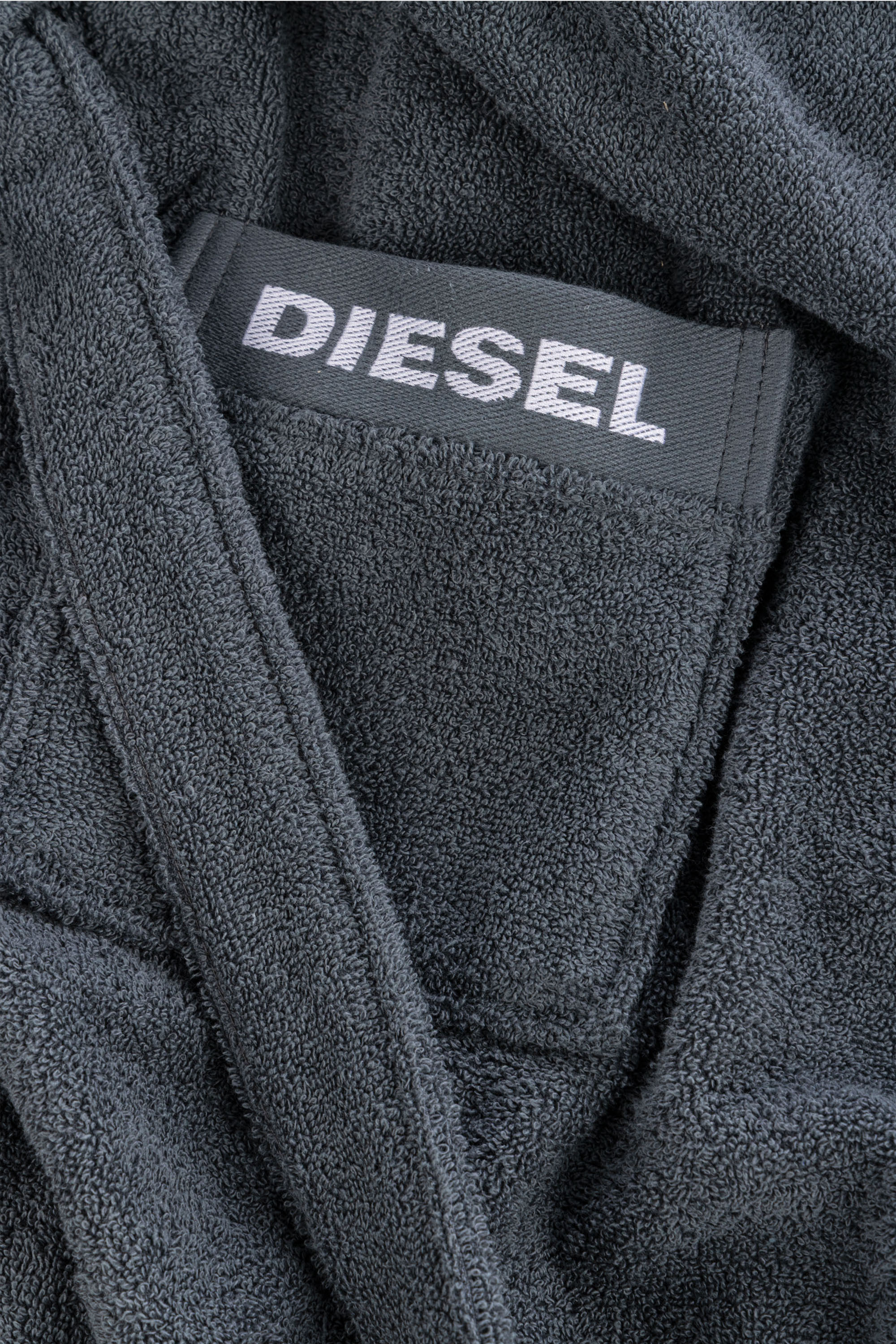 Diesel - 1015101 LOGO-COTTON BATHROBE SIZE S GREY, Albornoz de Felpa de Algod&oacute;n, talla S Unisex in Gris - 2
