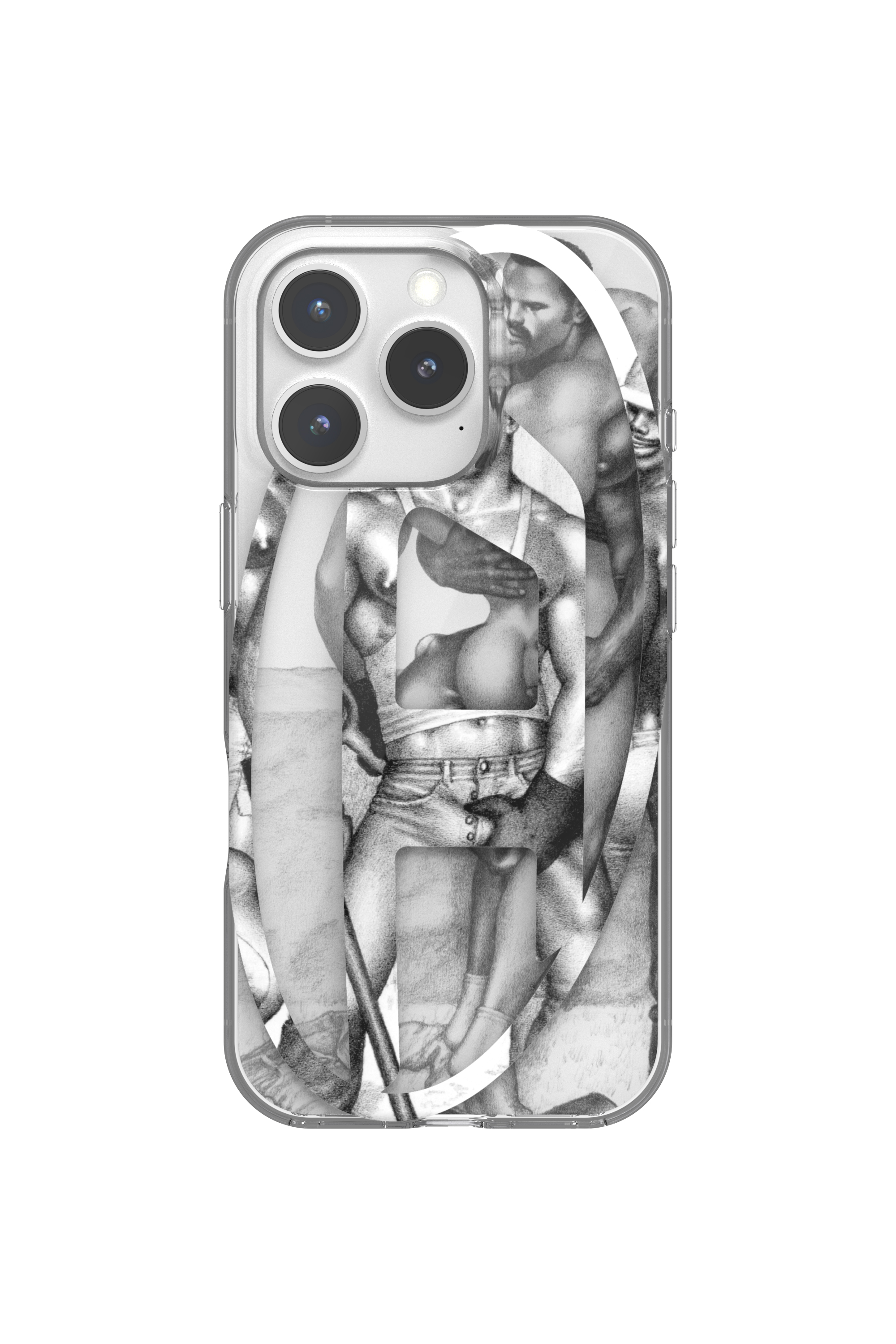 Diesel - 60388 DIESEL TOM OF FINLAND AOP CASE, Funda iPhone 16 Pro ToFF Unisex in Gris - 4