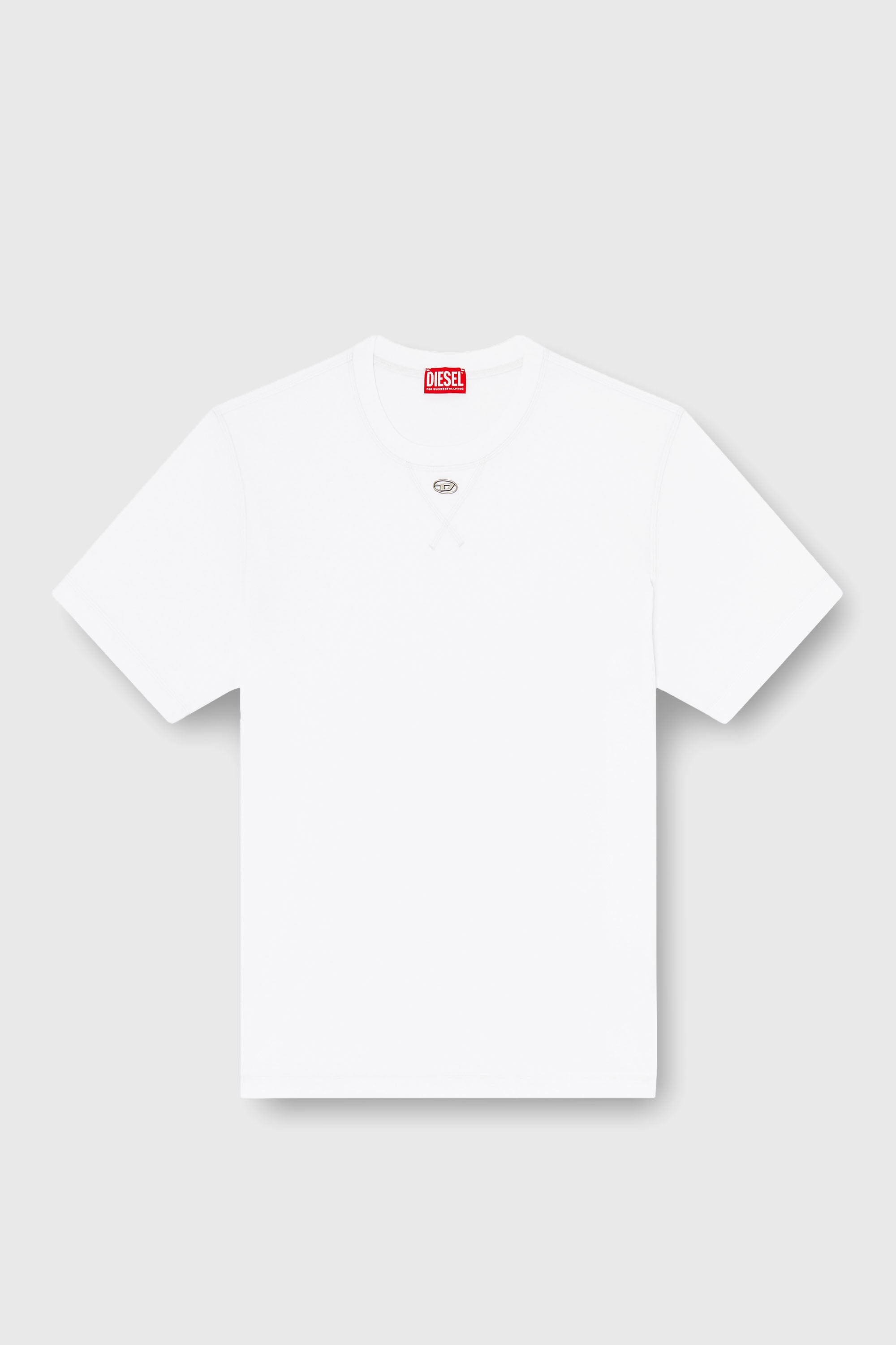 Diesel - T-MADJUST-TR, Camiseta regular con cuello redondo y Oval D Hombre in Blanco - 2