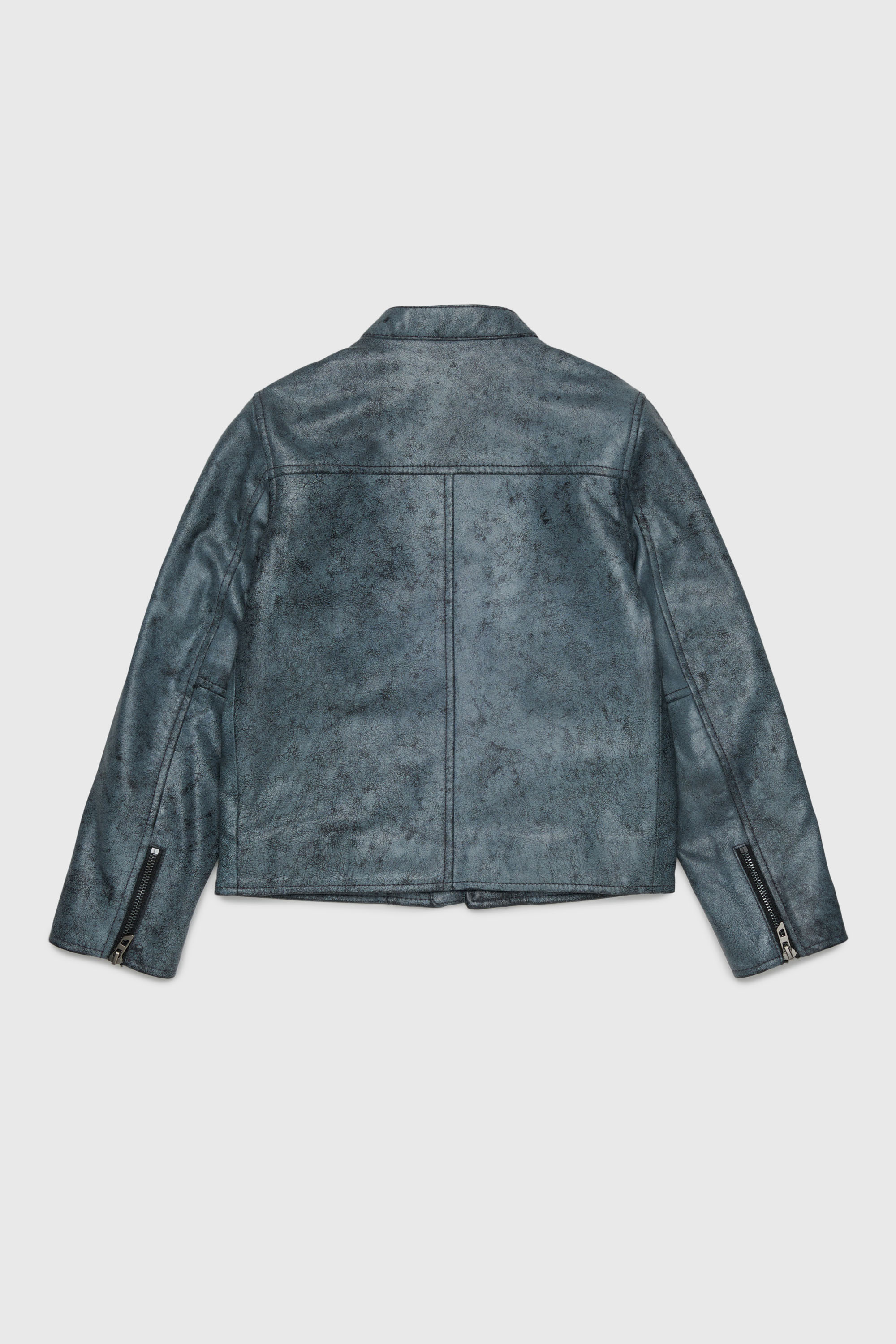 Diesel - JLEVERT, Chaqueta biker de piel con maxi logo Hombre in Negro - 2