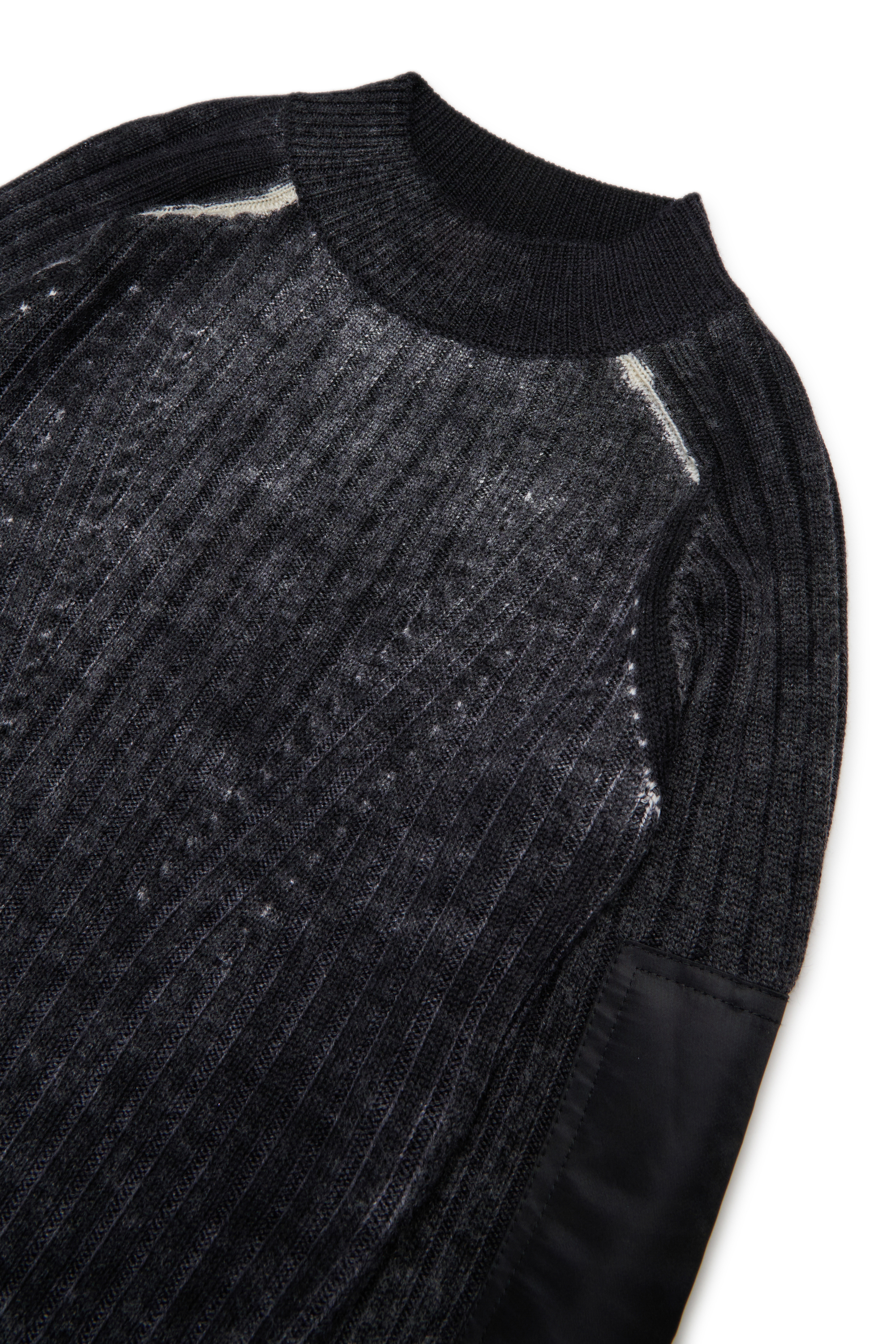 Diesel - DMARTISTA, Vestido de lana con parches de nylon Mujer in Negro - 3