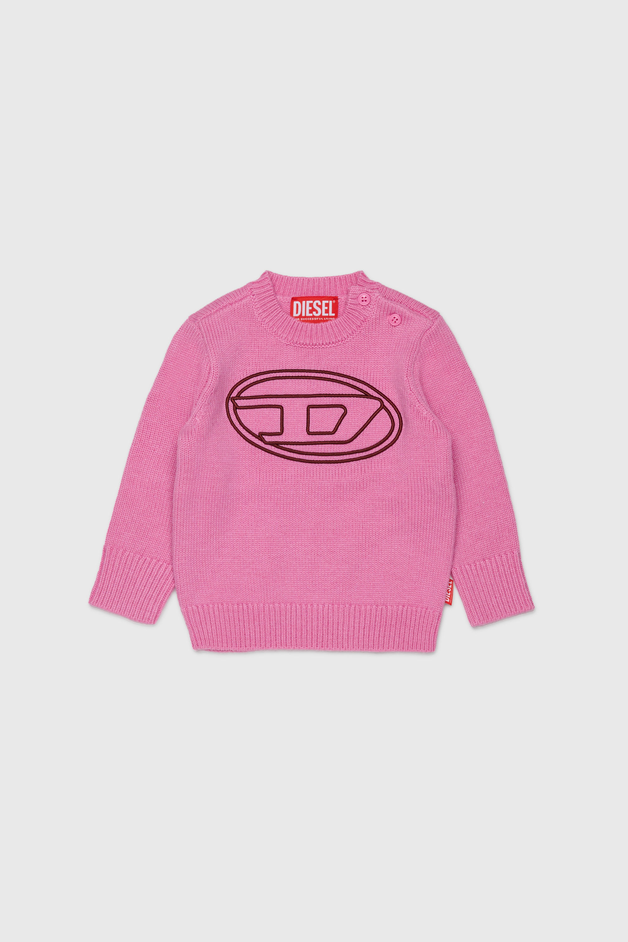 Diesel - KOMYB, Jersey enriquecido con cachemir y gran Oval D Hombre in Rosa - 1