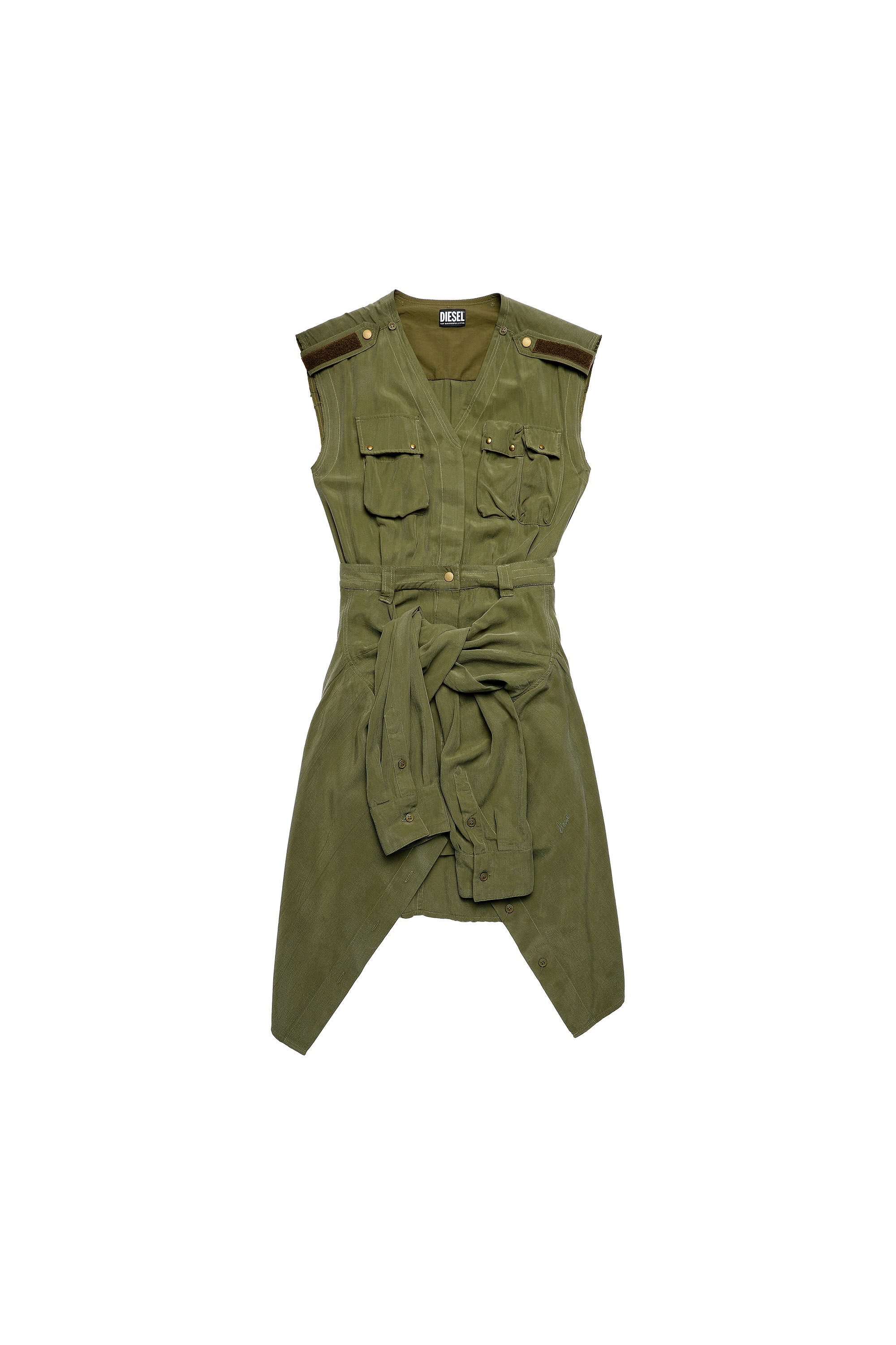 D-GIUDITTA, Verde Oliva - Vestidos