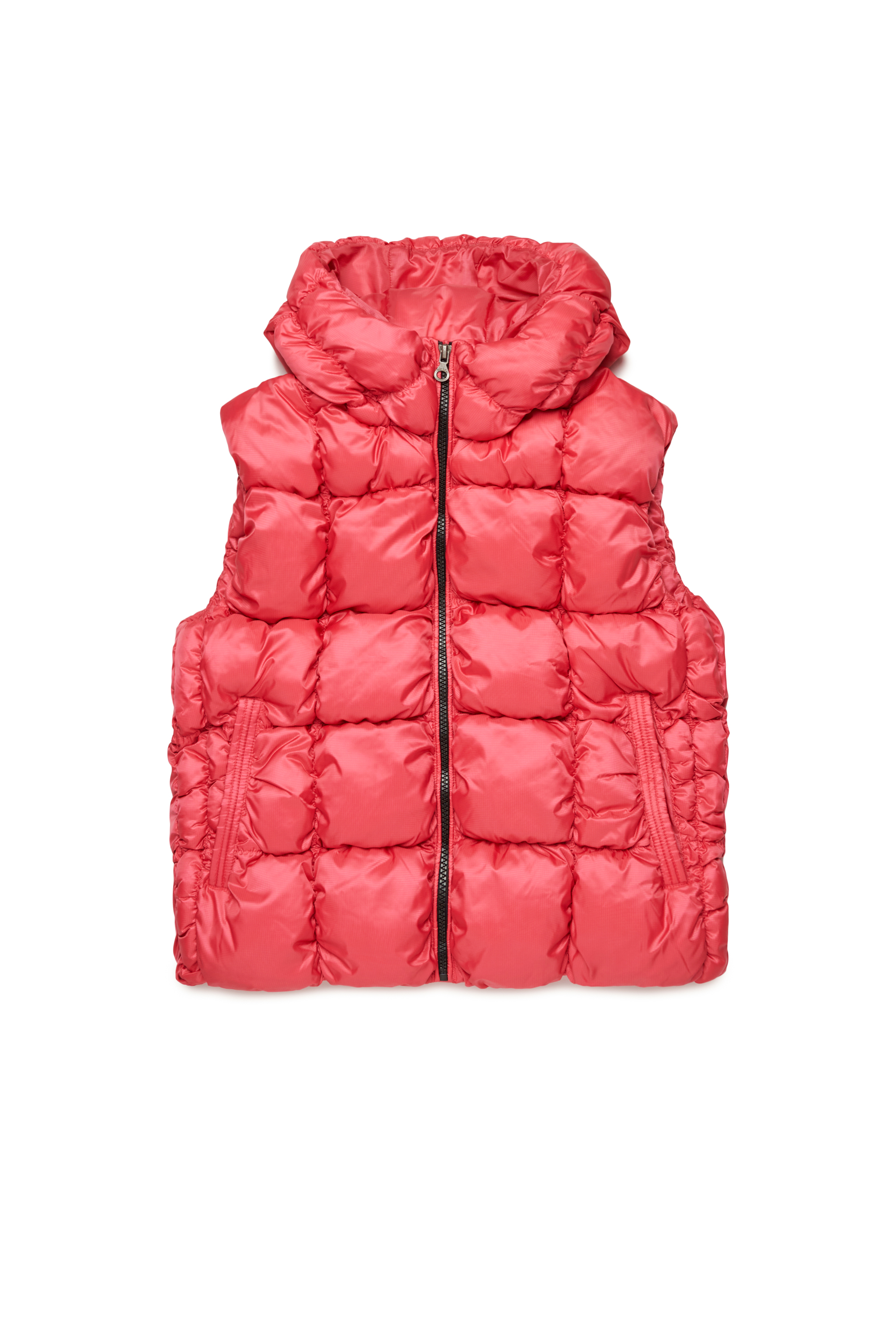 Diesel - JRAMBO, Unisex's Puffer vest with checked quilting in Pink - 1