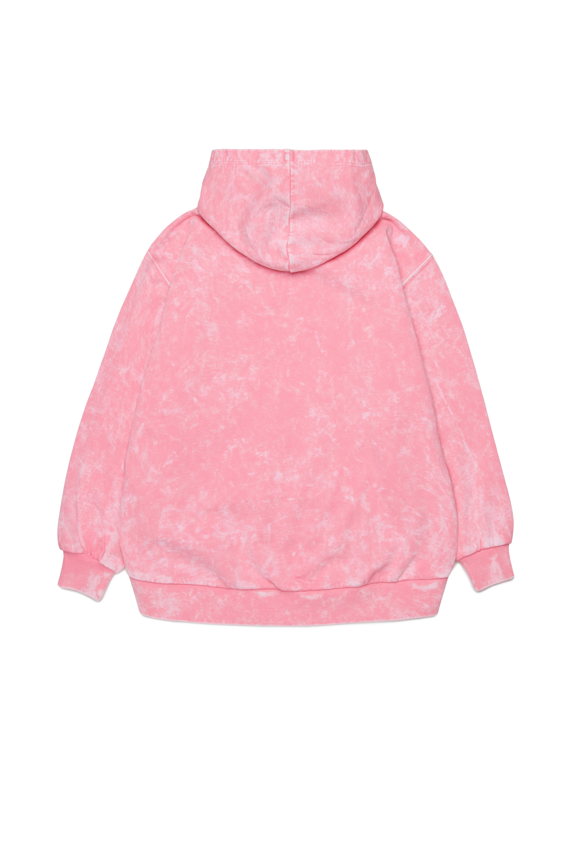 Diesel - SALIA, Woman's Hoodie in cotton with washed effect in Pink - 2