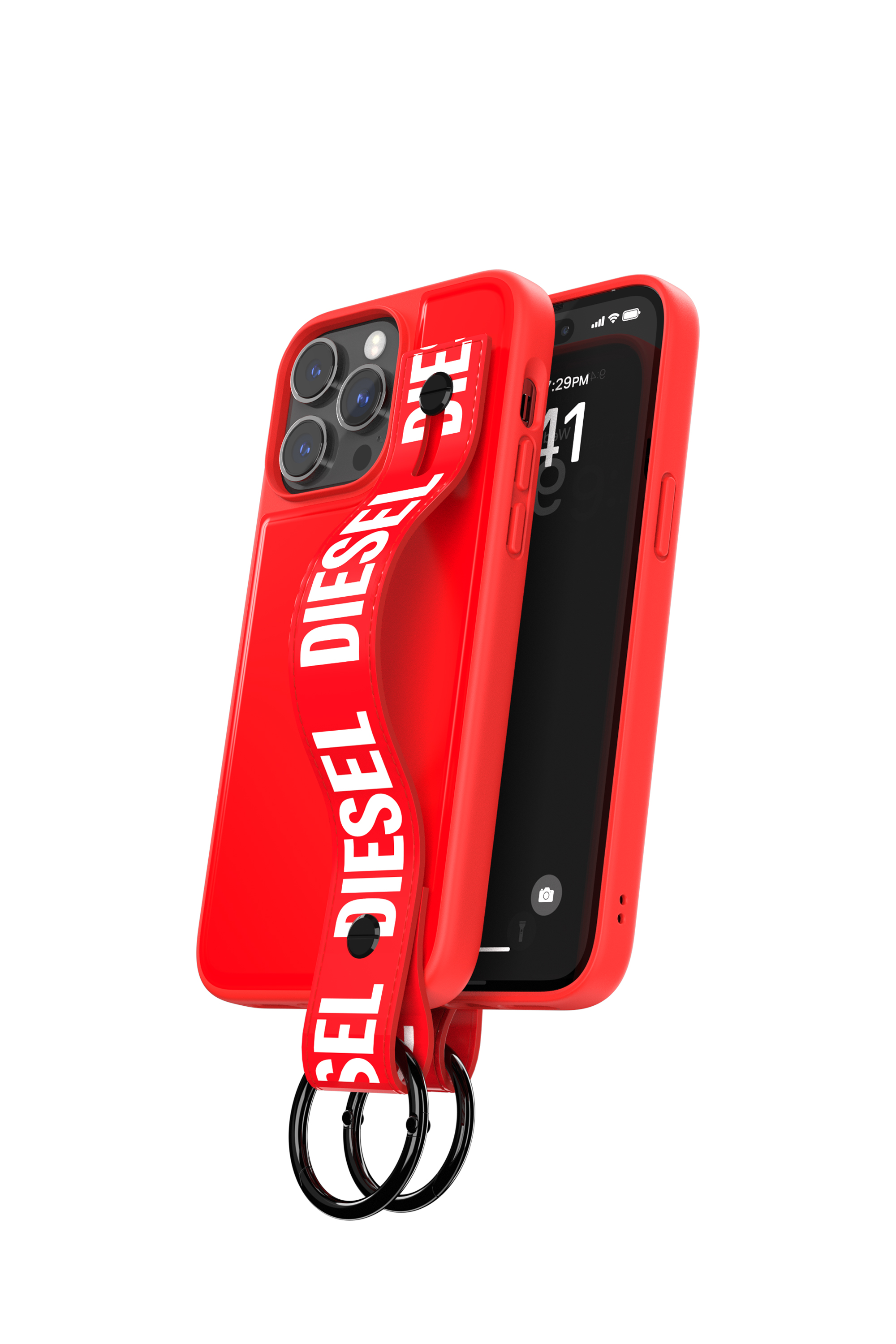 Diesel - 50288 MOULDED CASE, Funda con correa de mano por iPhone 14 Pro Max Unisex in Rojo - 3