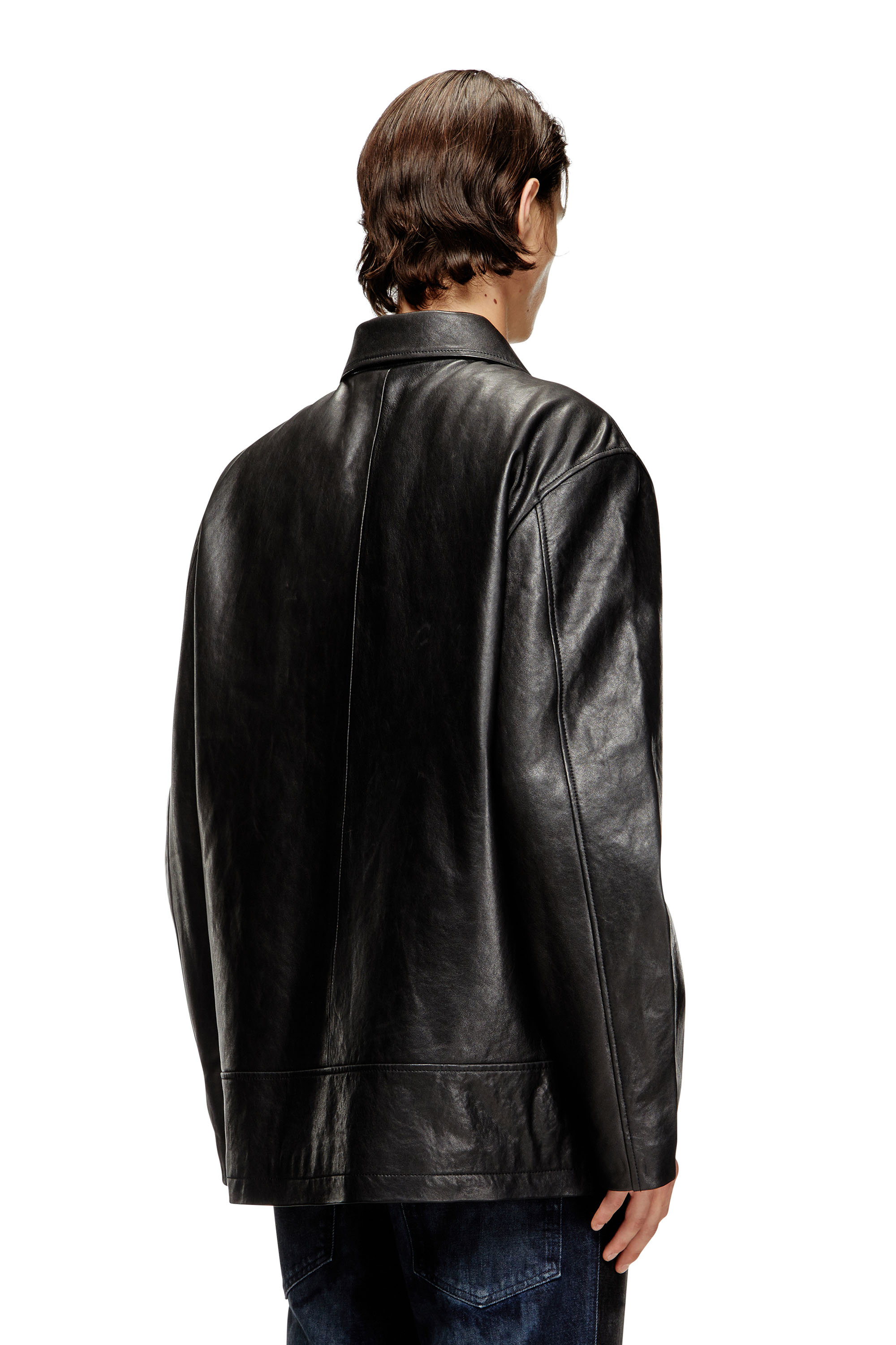 Diesel - L-JESS, Chaqueta de cuero acolchado Hombre in Negro - 4