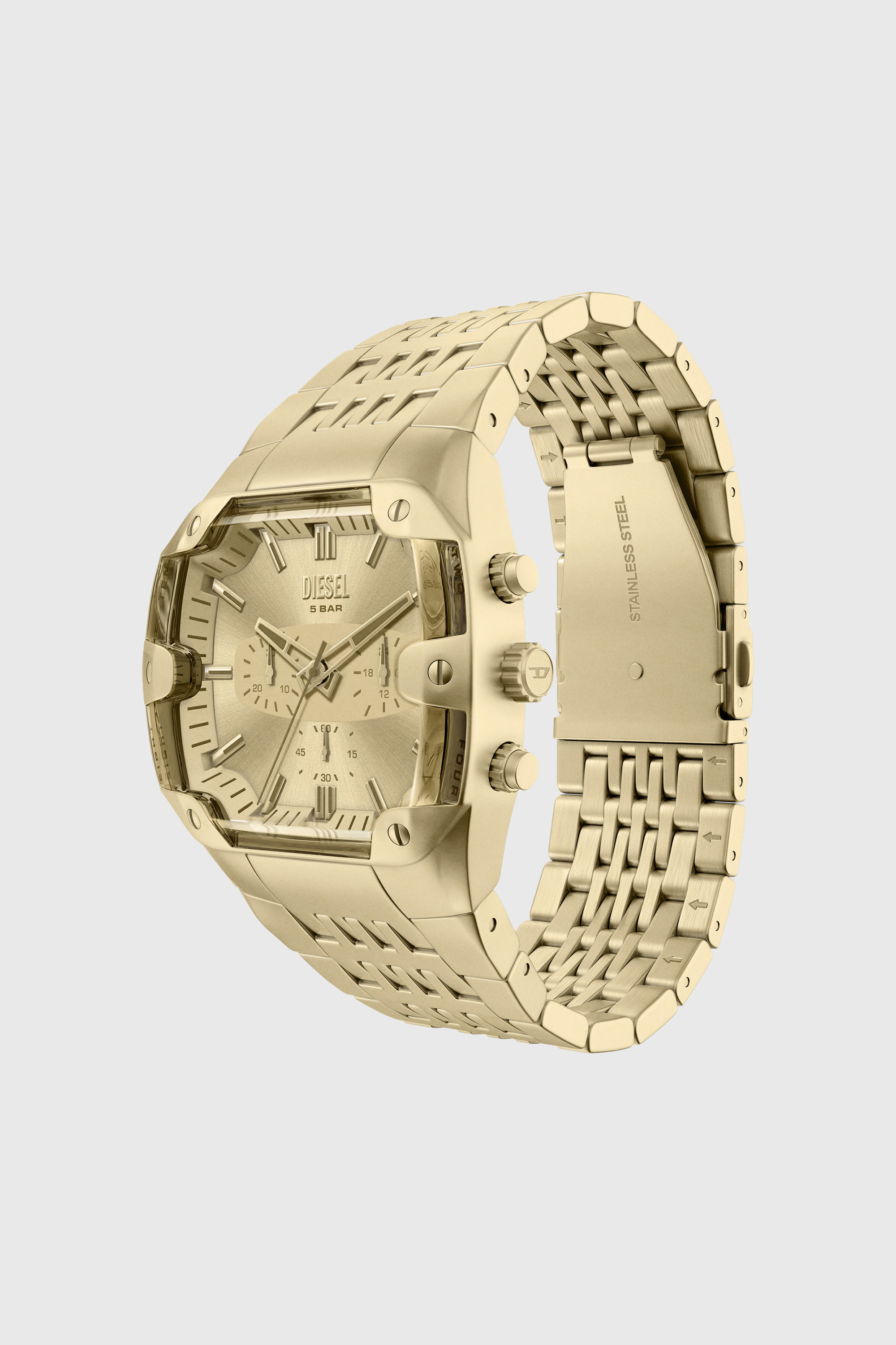 Diesel - DZ4718 WATCH, Reloj Spiked Cushion de acero inoxidable tono dorado Hombre in Dorado - 6