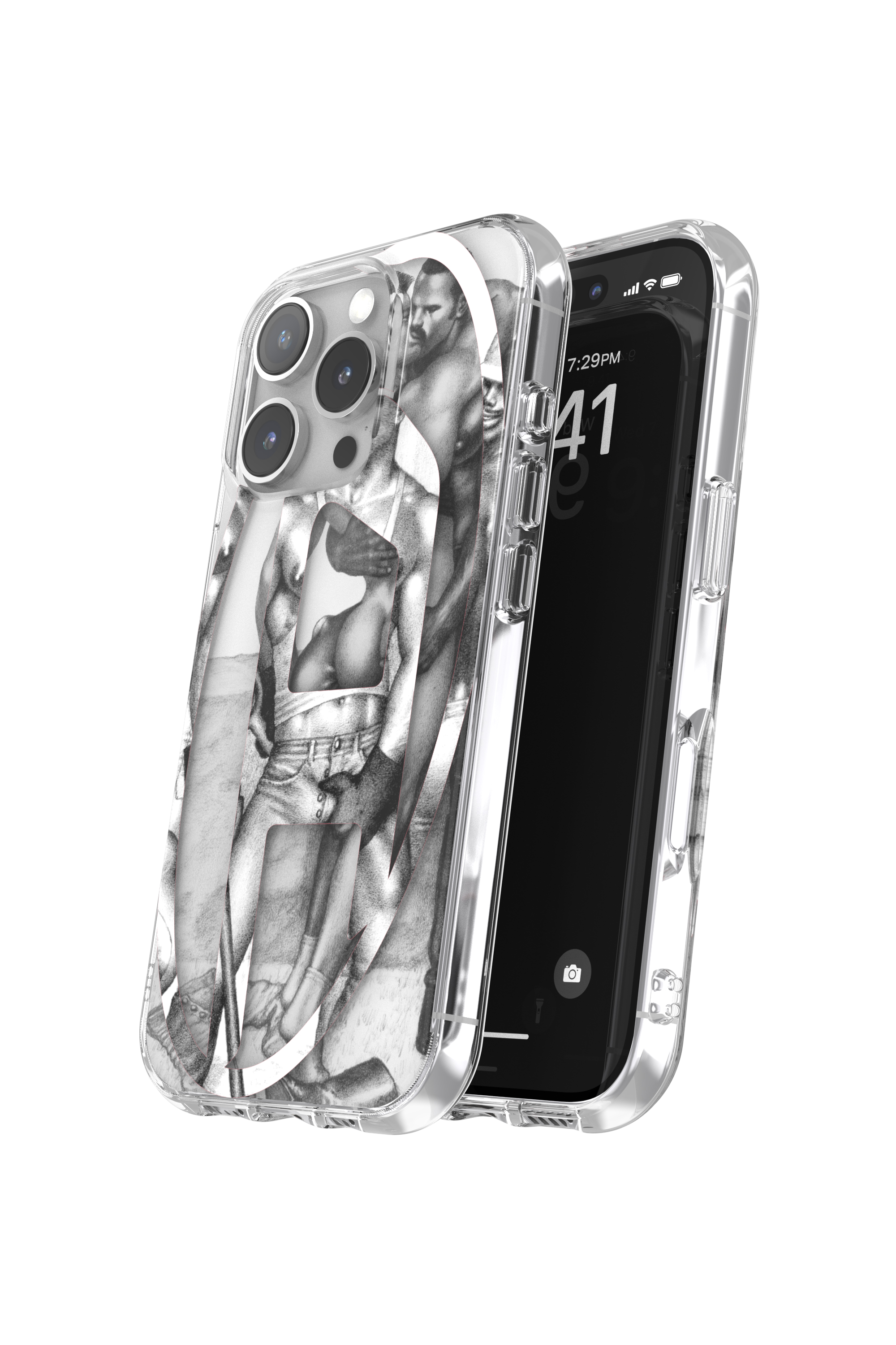 Diesel - 60388 DIESEL TOM OF FINLAND AOP CASE, Funda iPhone 16 Pro ToFF Unisex in Gris - 3