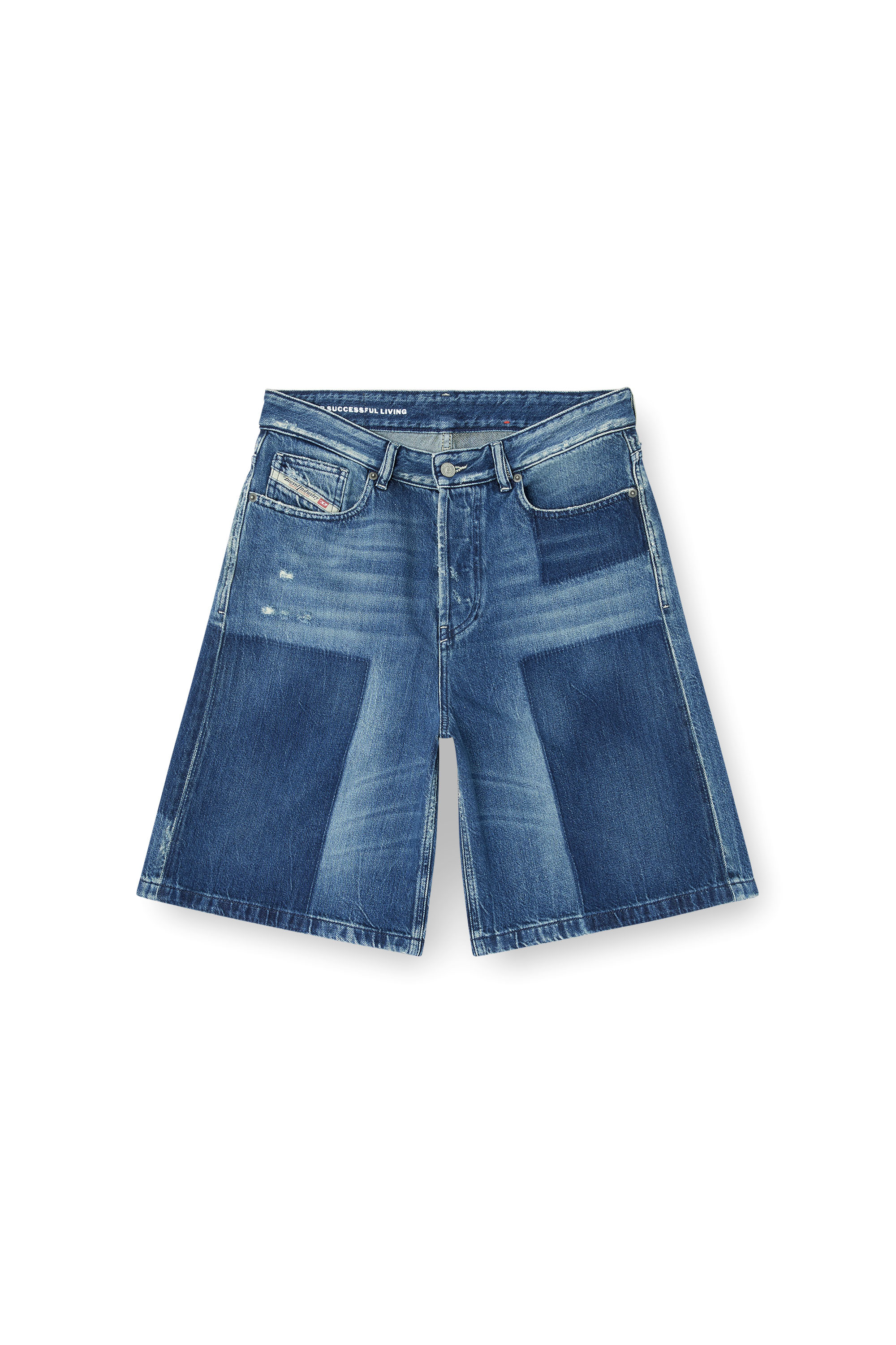 Diesel - DE-SIRE-SHORT, Pantalones cortos en denim con efecto de contraste Mujer in Azul marino - 3