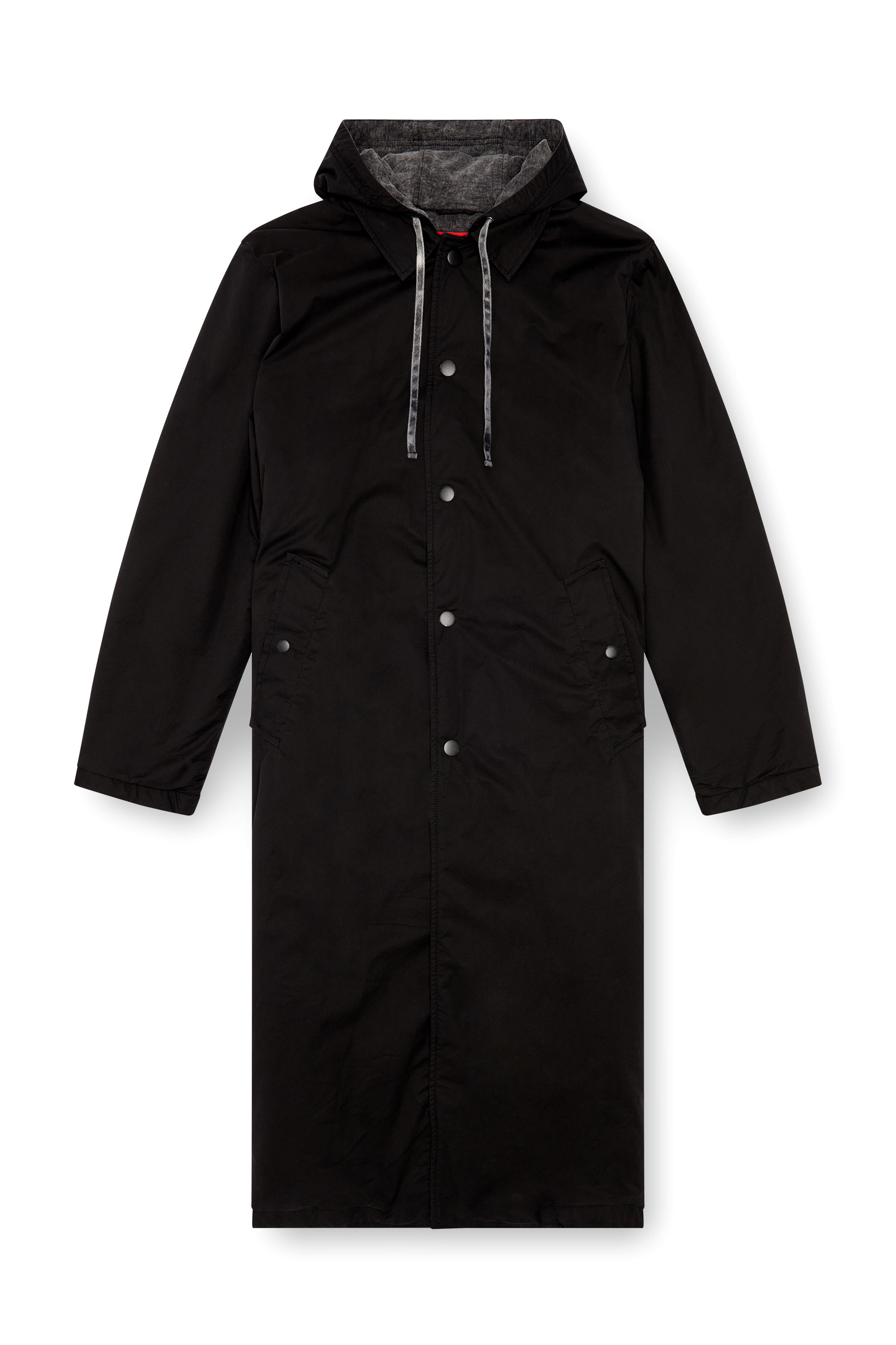 Diesel - J-MARLON, Impermeable con capucha de popelín de algodón Hombre in Negro - 2