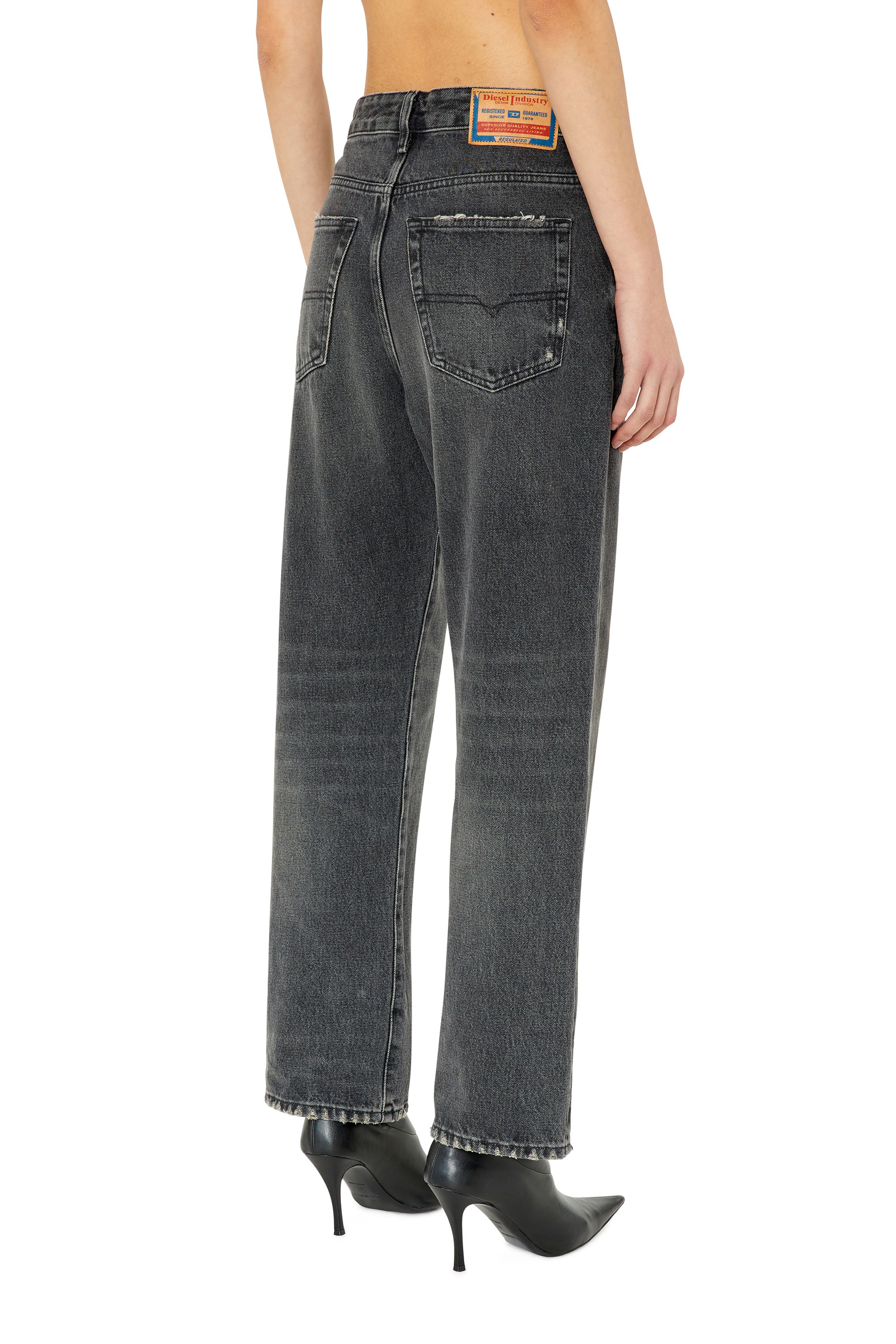 Diesel - 1999 007K8 Straight Jeans, Negro/Gris oscuro - Image 4