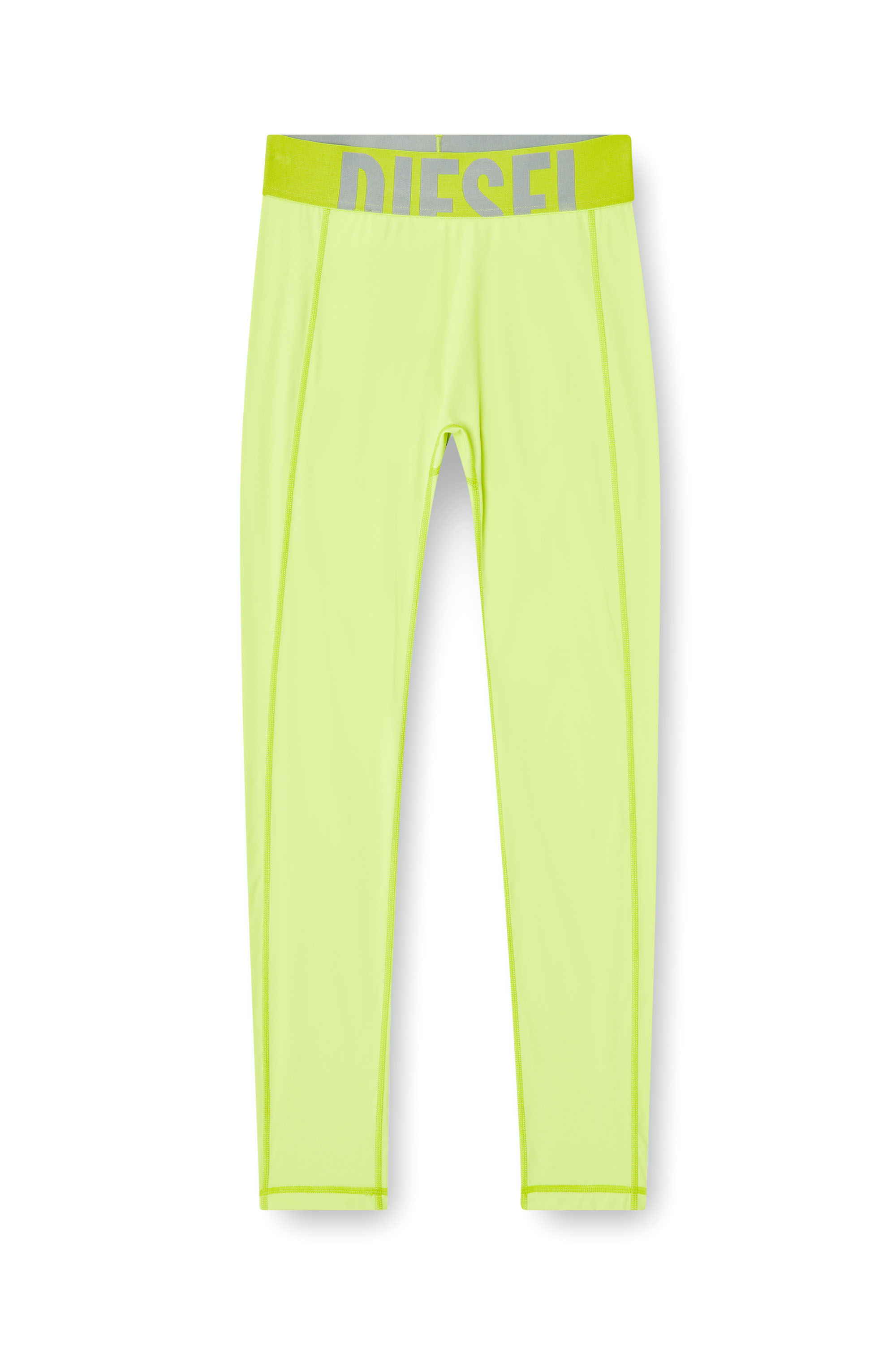 Diesel - ADELINE-D-POP, Leggings de microfibra con logotipo recortado Mujer in Verde - 4
