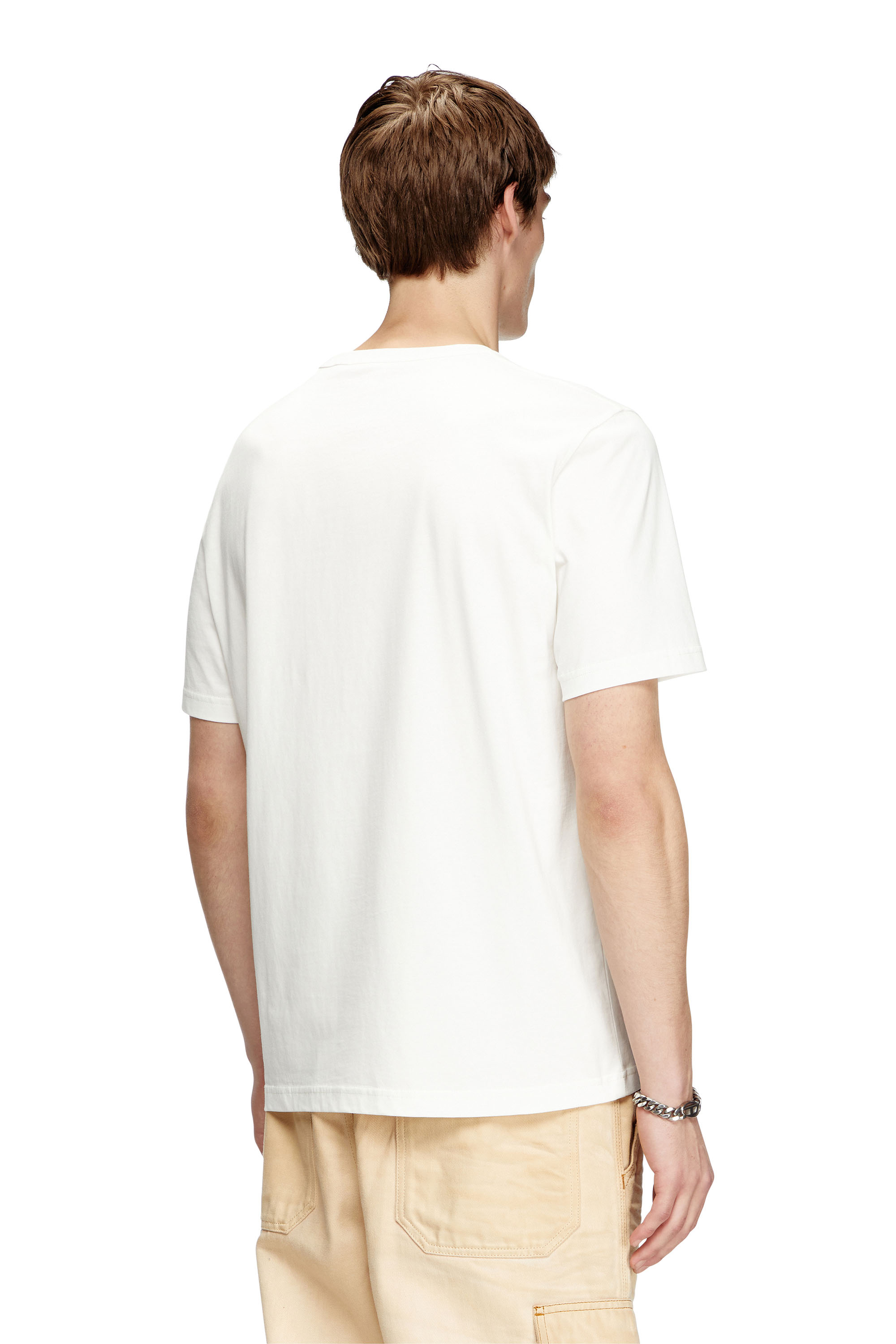 Diesel - T-ADJUST-R19, Camiseta con parche de gabardina con el logotipo Hombre in Blanco - 4