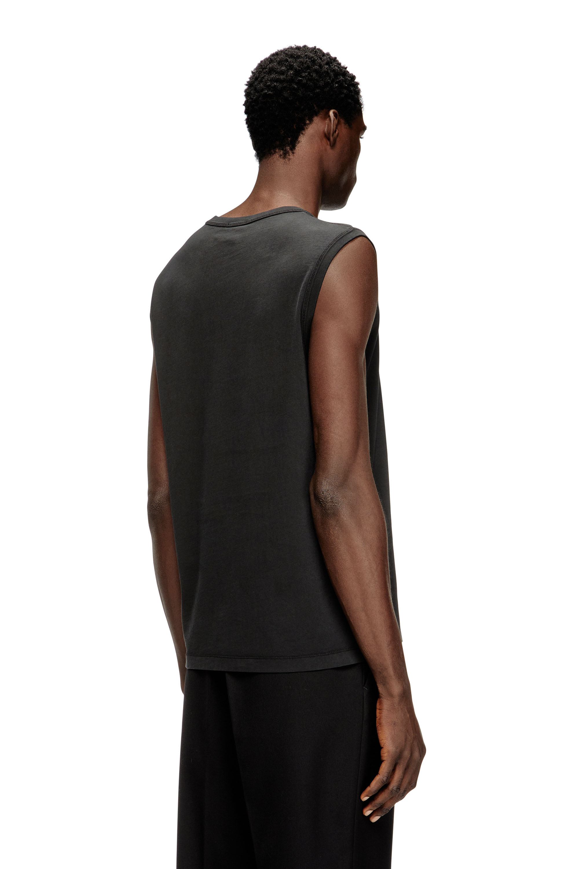 Diesel - T-BISCO-IOD, Top de algodón sin mangas con Oval D metálico Hombre in Negro - 4