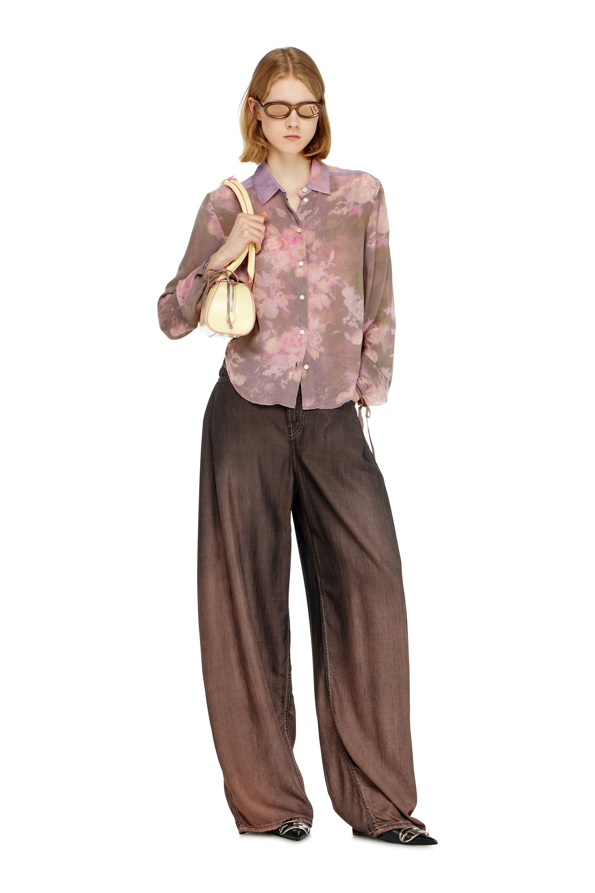 Diesel - C-LEVER, Camisa de gasa con estampado floral all-over Mujer in ToBeDefined - 2