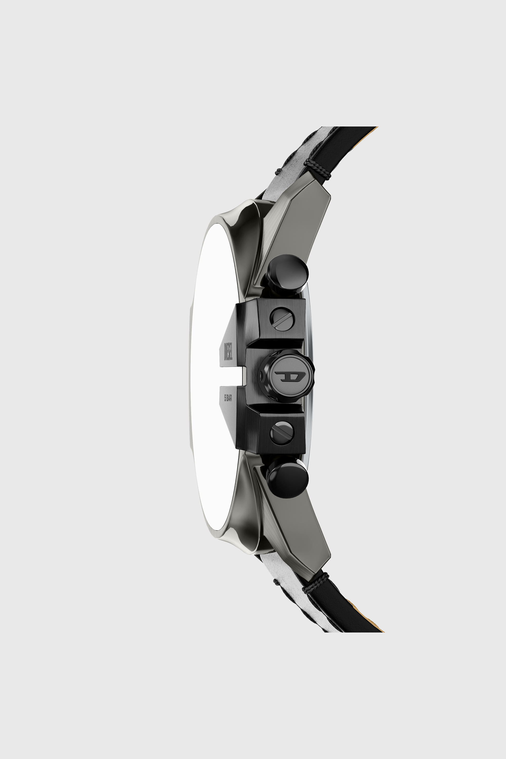 Diesel - DZ4714 WATCH, Reloj Mega Chief Slim con correa de cuero negro Hombre in Negro - 3