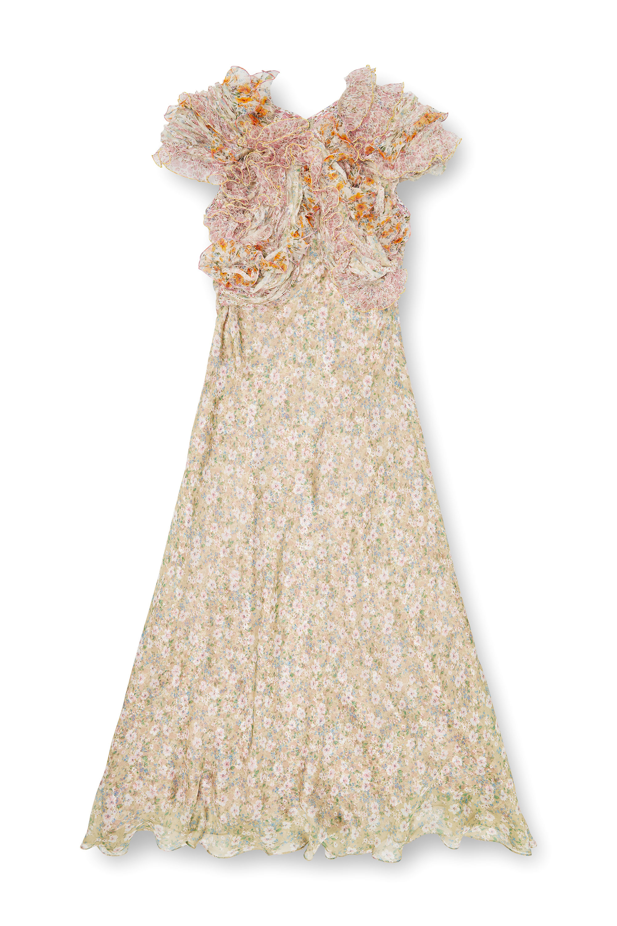 Diesel - D-FIBY, Vestido de seda con estampado floral Mujer in Multicolor - 1