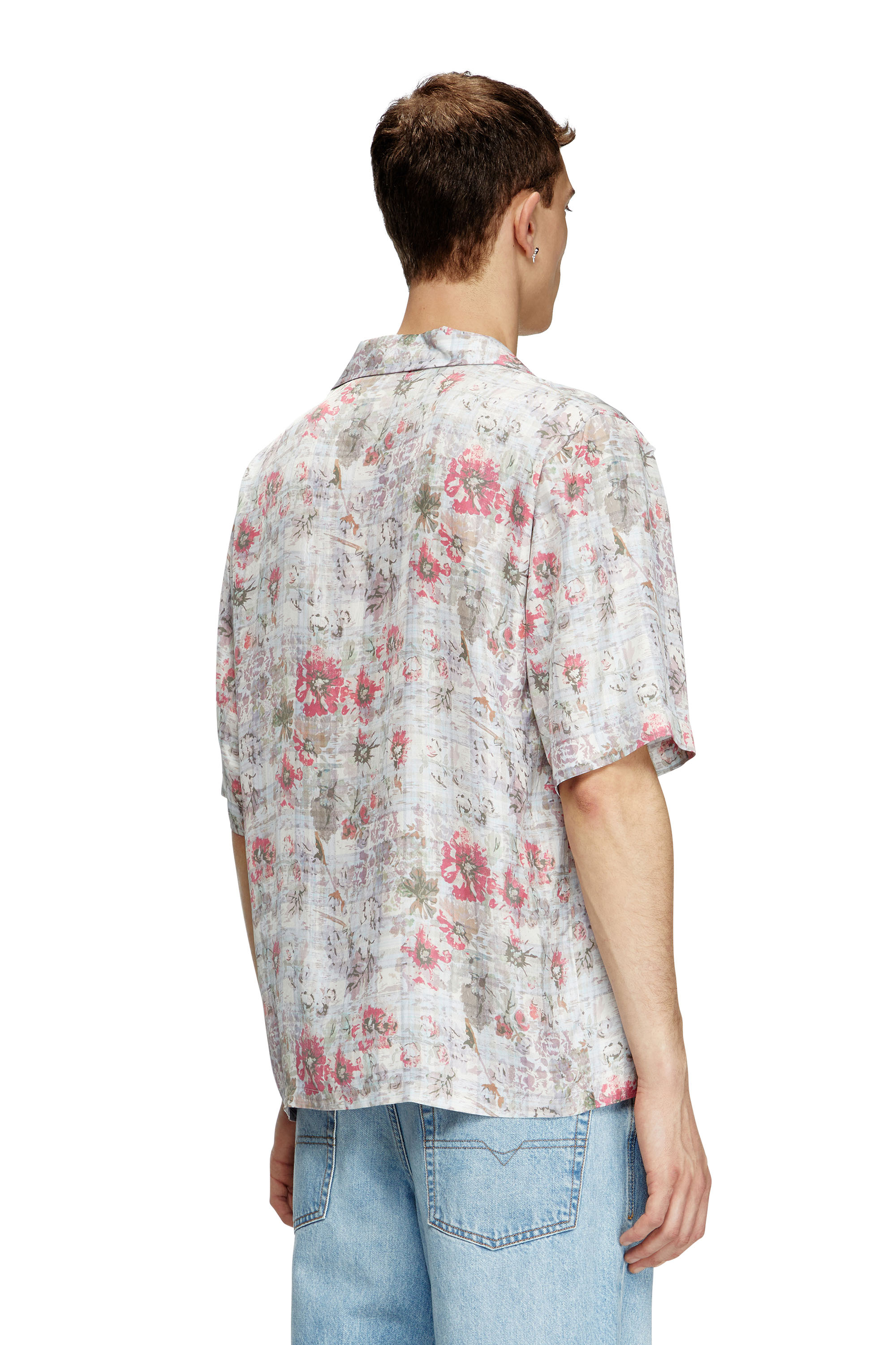 Diesel - S-LEYS, Camisa de bolos con estampado floral Hombre in Multicolor - 4