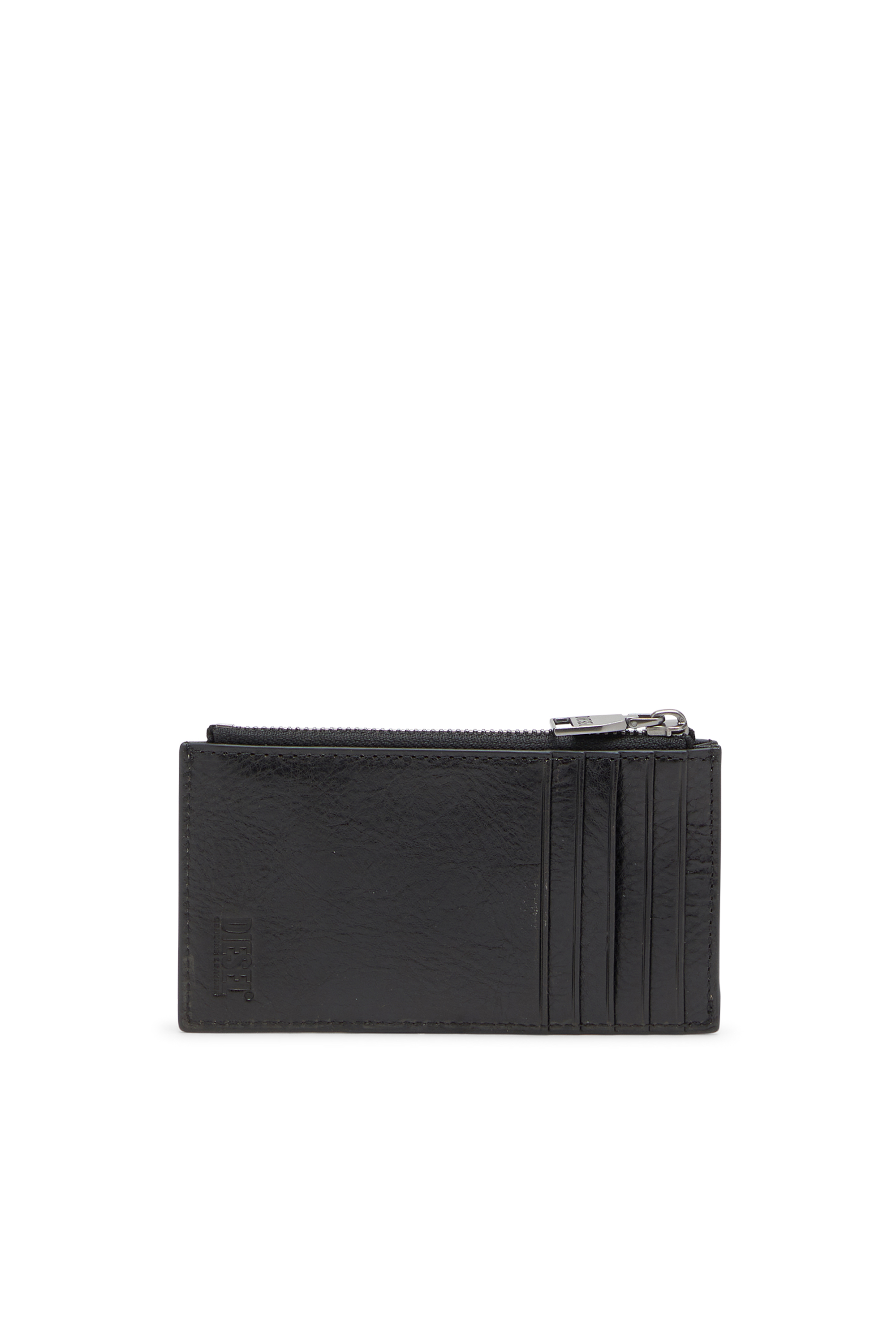Diesel - FLAG-D CARD HOLDER III, Tarjetero de cuero con cierre de cremallera Hombre in Negro - 2