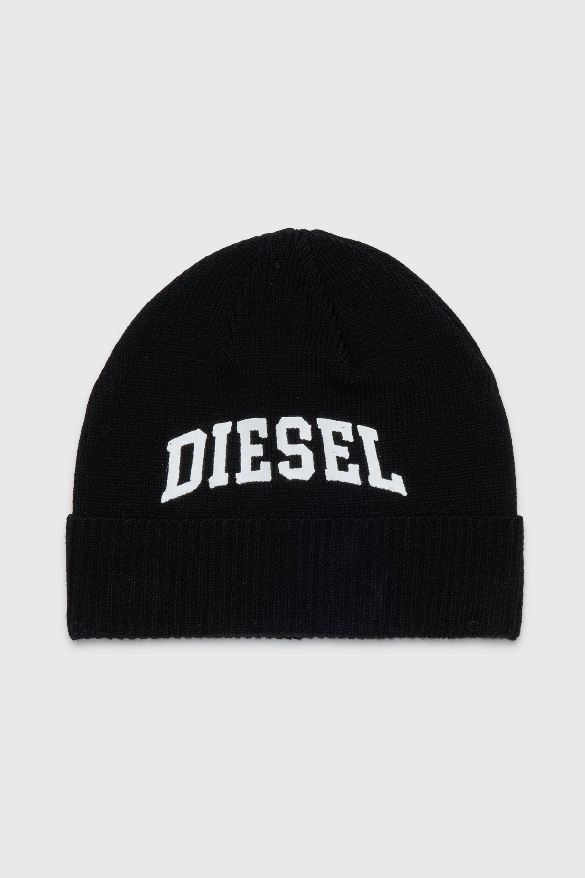 Diesel - FBAND, Gorro de mezcla de lana con logo Unisex in Negro - 1