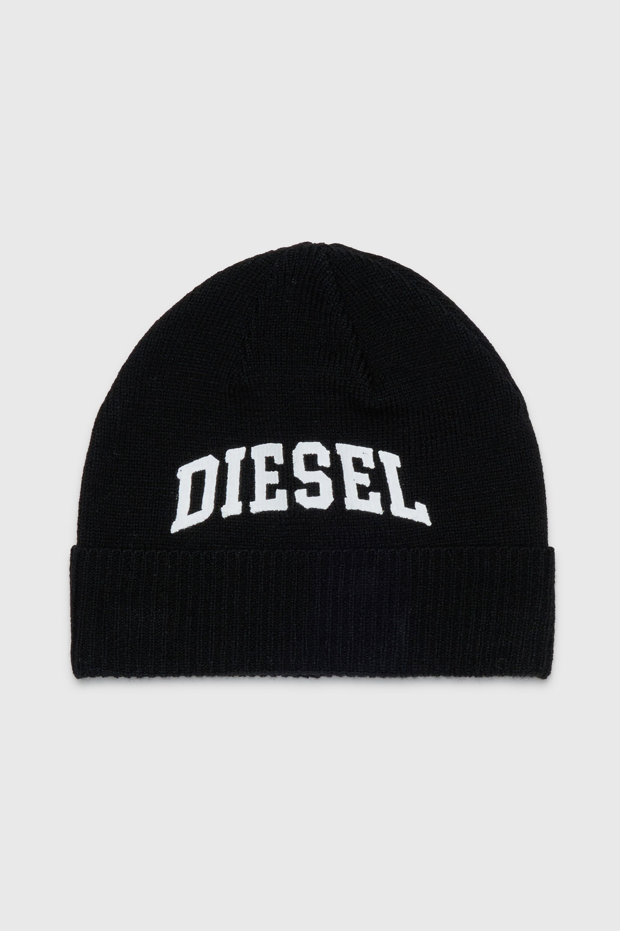 Diesel - FBAND, Gorro de mezcla de lana con logo Unisex in Negro - 1