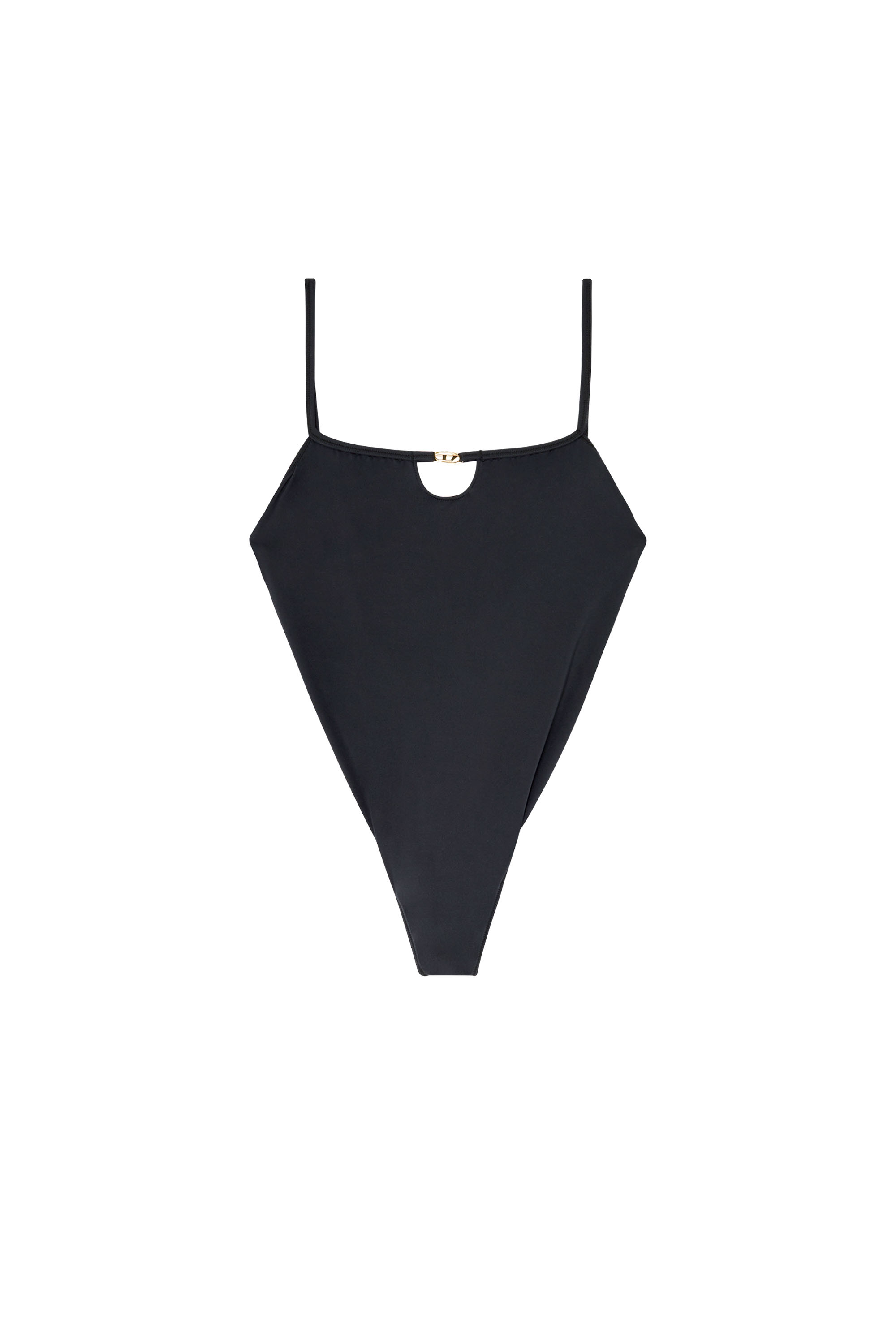 Diesel - KIARA-UTLT, Body de nylon con aberturas y metal Oval D Mujer in Negro - 2