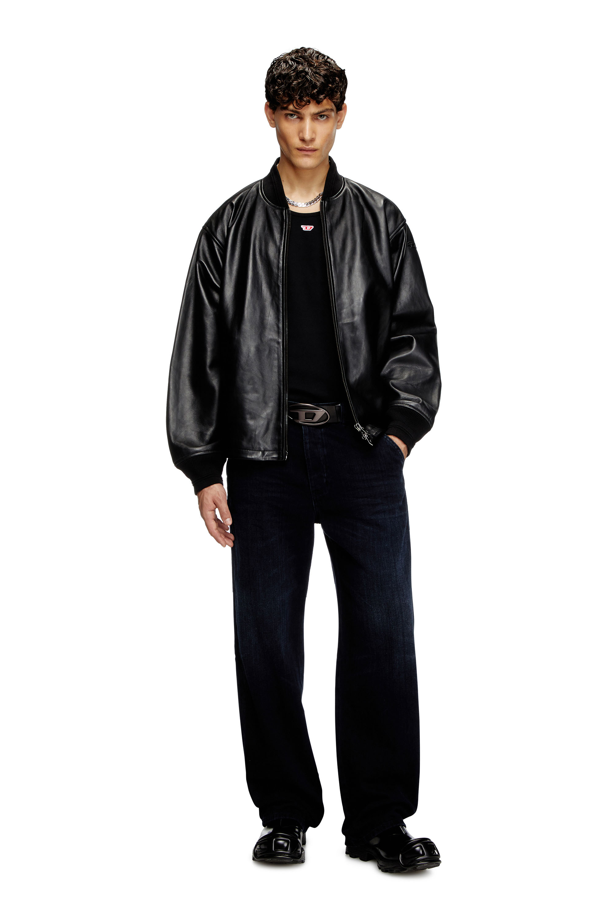 D-HAMMER SO D, Negro Opaco Diesel - D-HAMMER SO D, D-Hammer-Calzado de piel con cordones y puntera oval D Hombre in Negro - 7