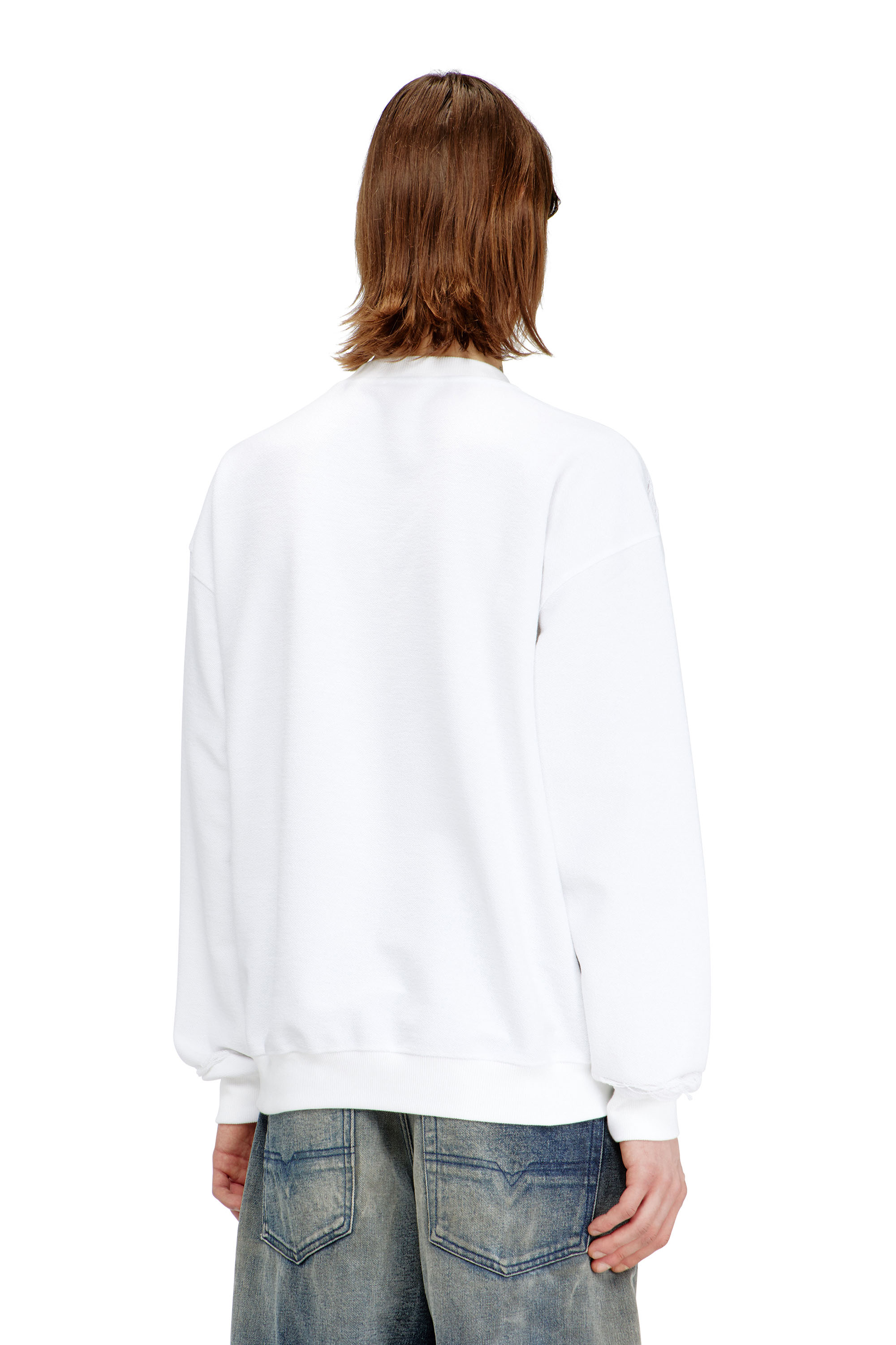 Diesel - S-BOXT-V1, Sudadera con hilos flotantes devor&eacute; Hombre in Blanco - 4