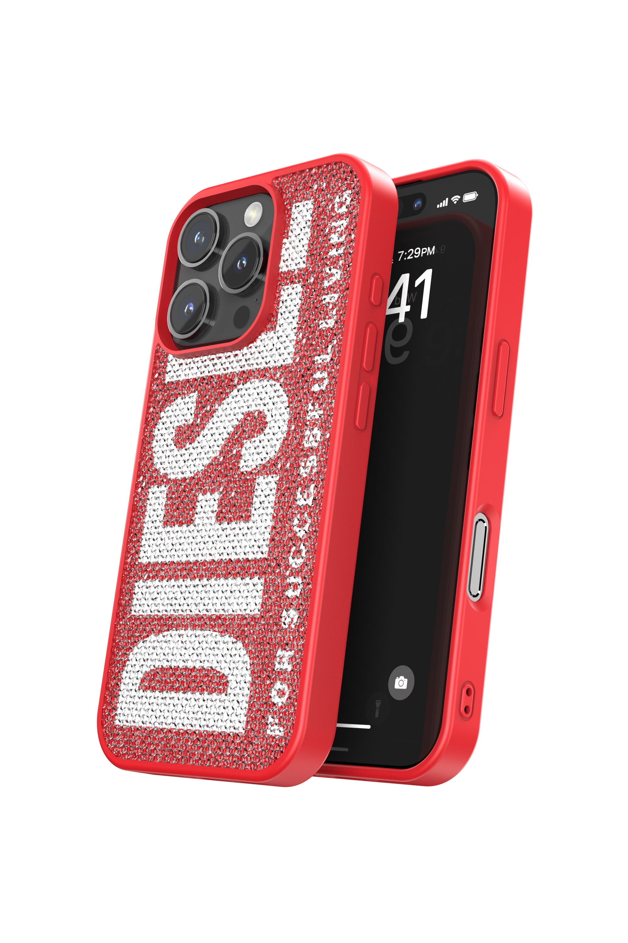 Diesel - 60188 MOULDED CASE, Unisex's Swarovski Crystal Case for iP 16 Pro in Red - 3