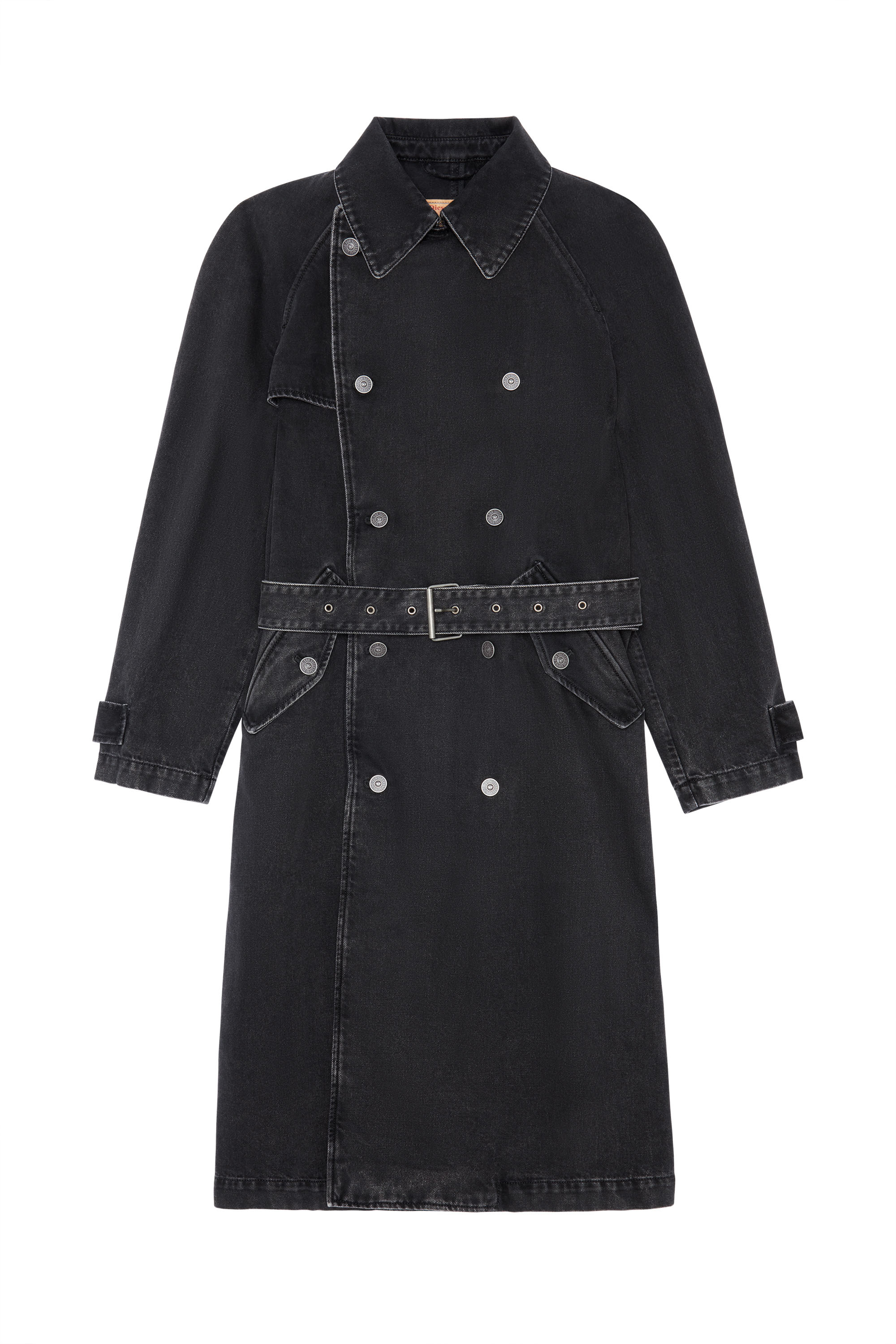 Diesel - D-DELIRIOUS DOUBLE BREASTED TRENCH COAT, Negro/Gris oscuro - Image 5