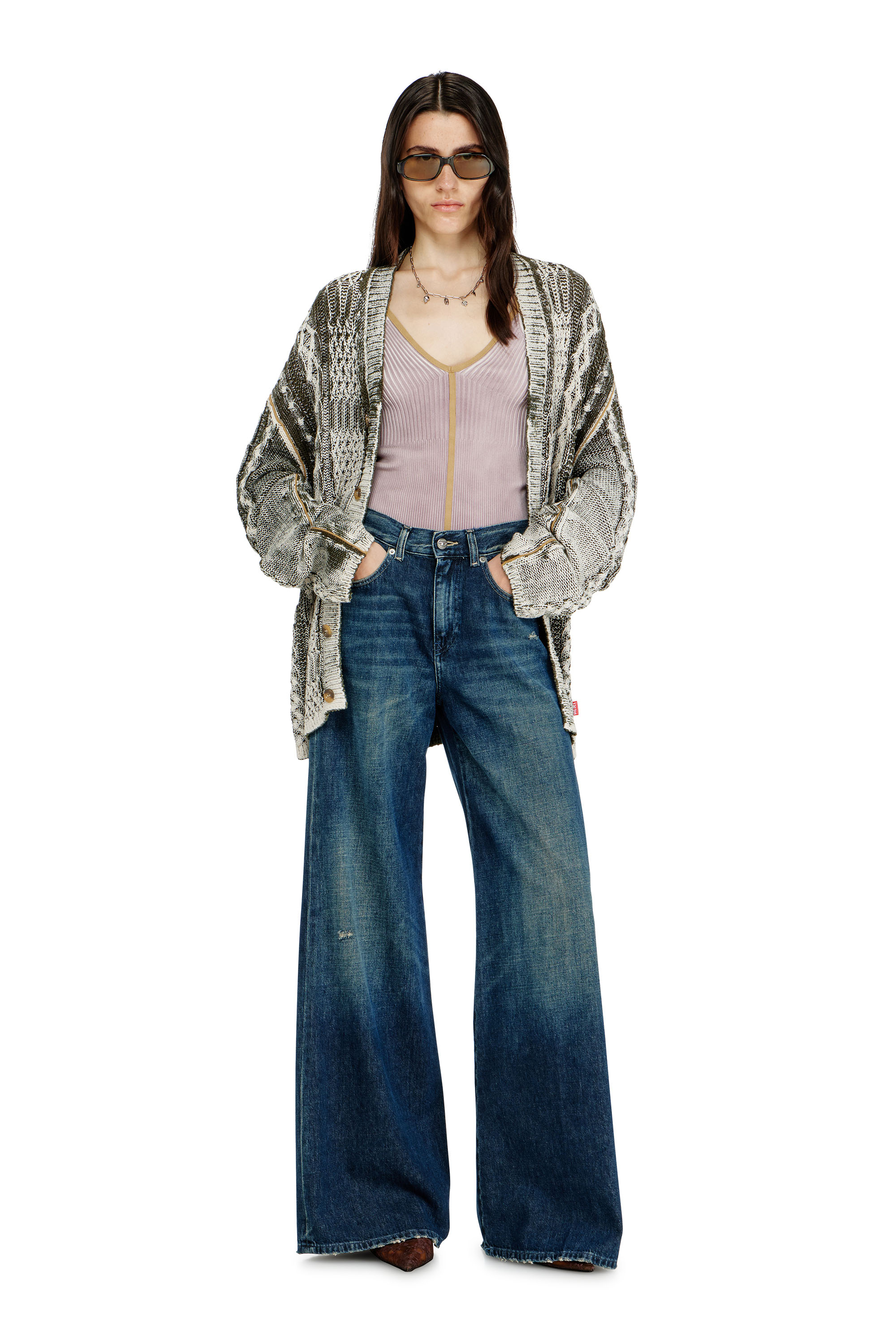 Diesel - Flare Jeans 1978 D-Akemi 09N70 Mujer, Azul Oscuro - 1