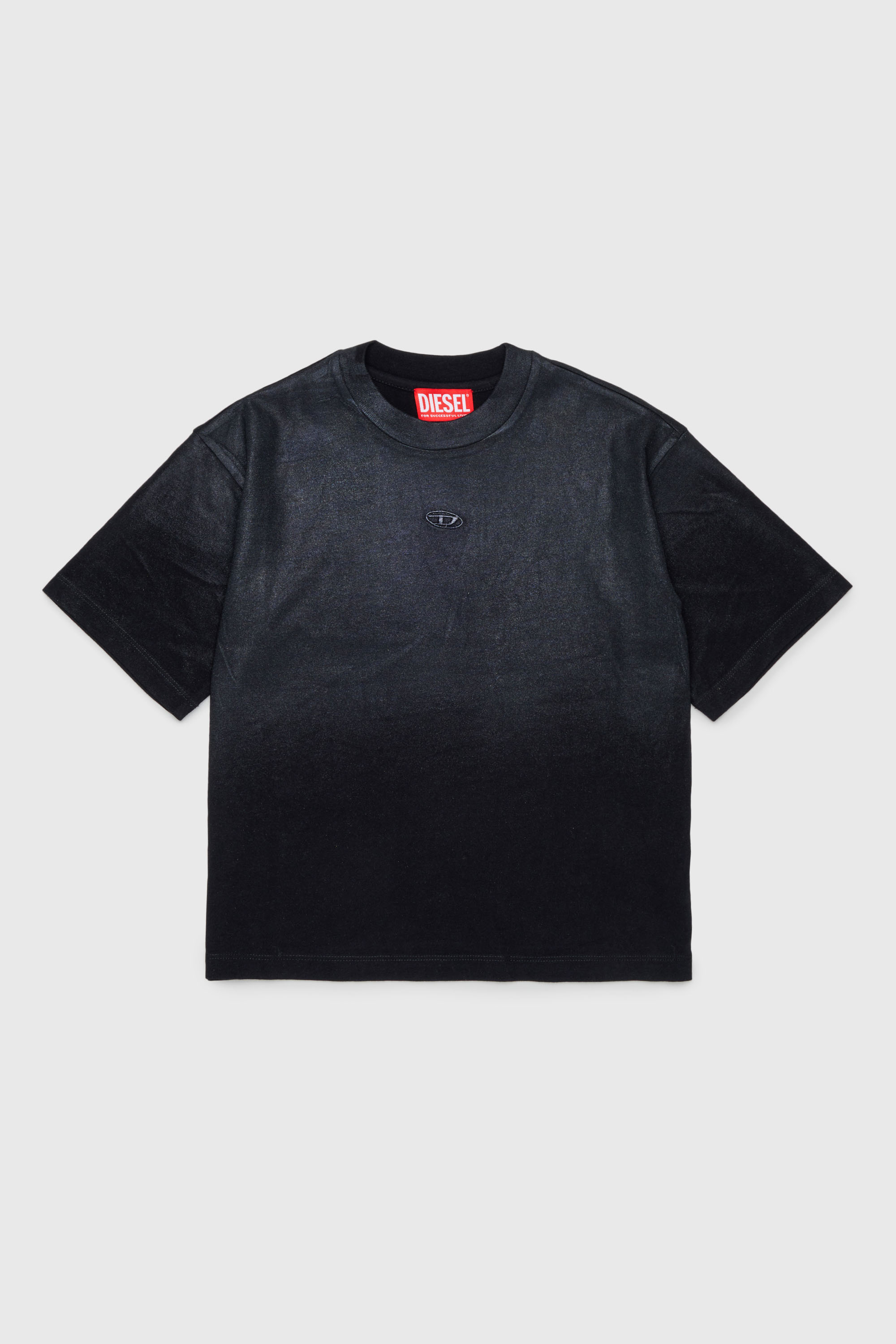 Diesel - TANORMYS2, Camiseta de algod&oacute;n con bordado tonal Oval D Mujer in Negro - 1