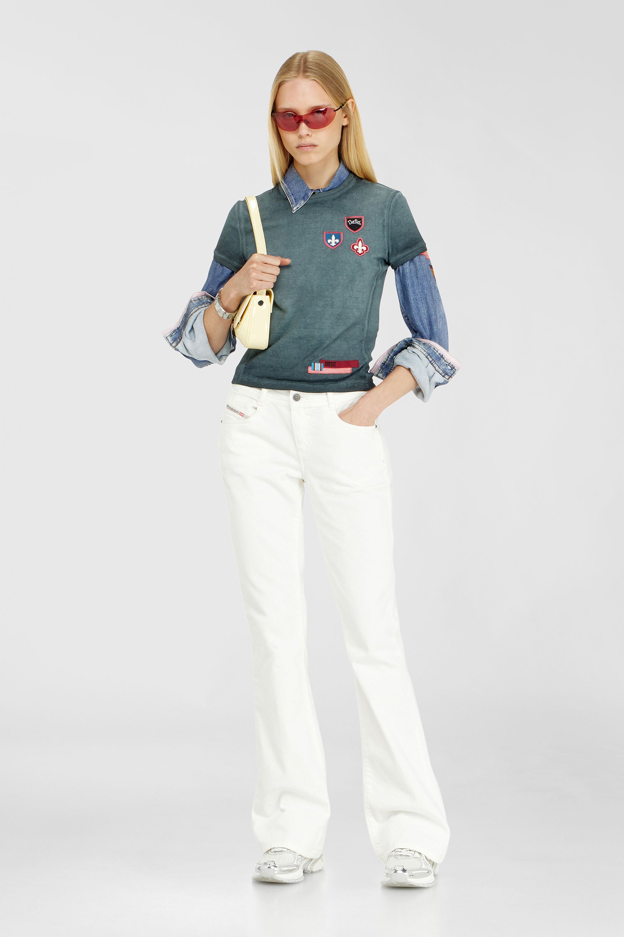 Diesel - Bootcut Jeans 1969 D-Ebbey 09D63 Mujer, Blanco - 1