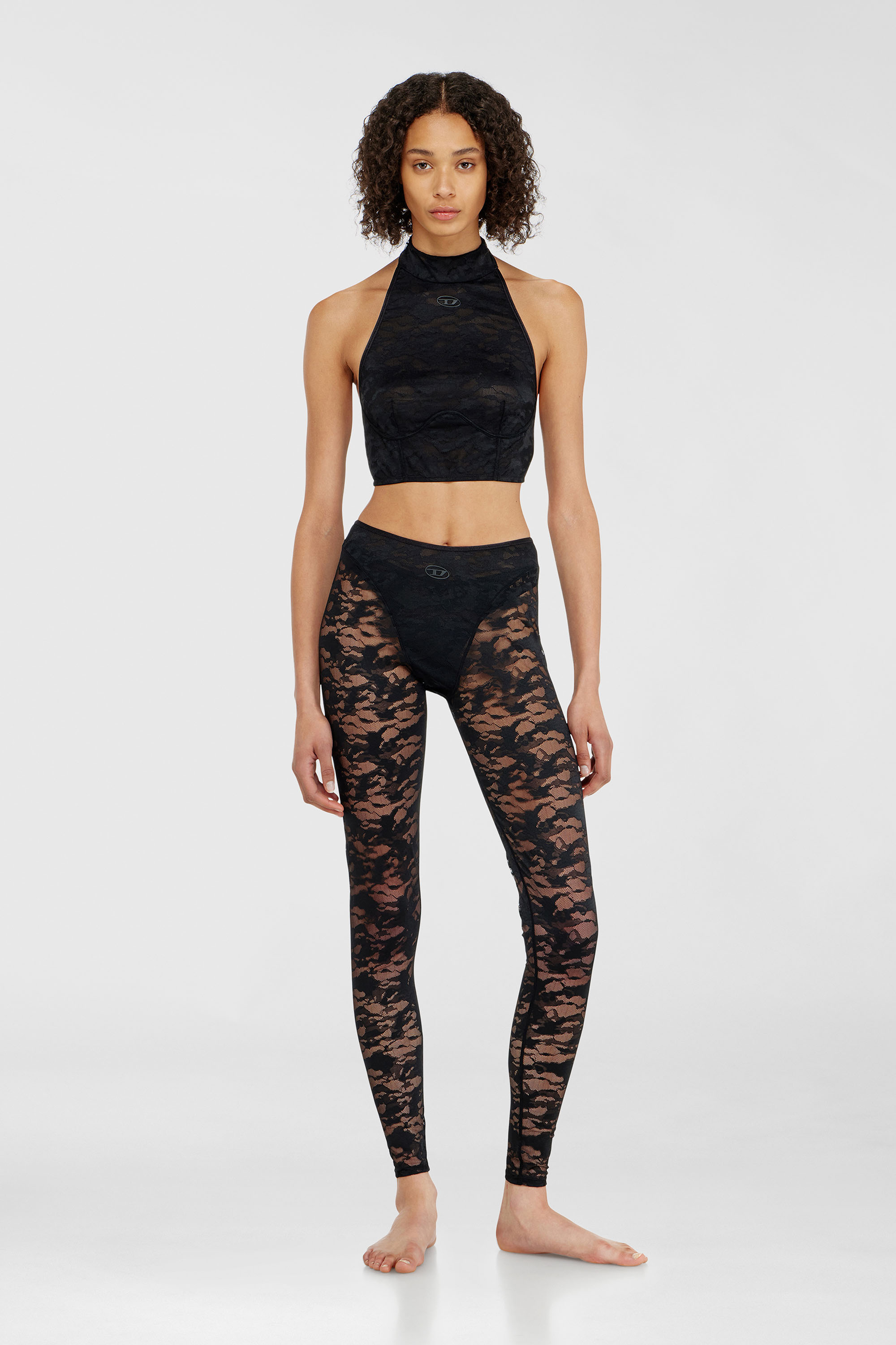 Diesel - MARCIA-UTLT, Bralette de encaje con cuello halter Mujer in Negro - 2
